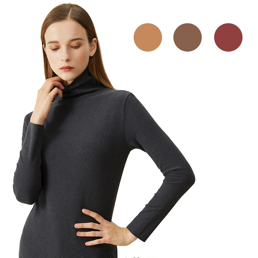 Long Sleeve Turtleneck Pullover Slim Shirt Top For Women, custom hoodie or sweatshirt with logo imprint 3