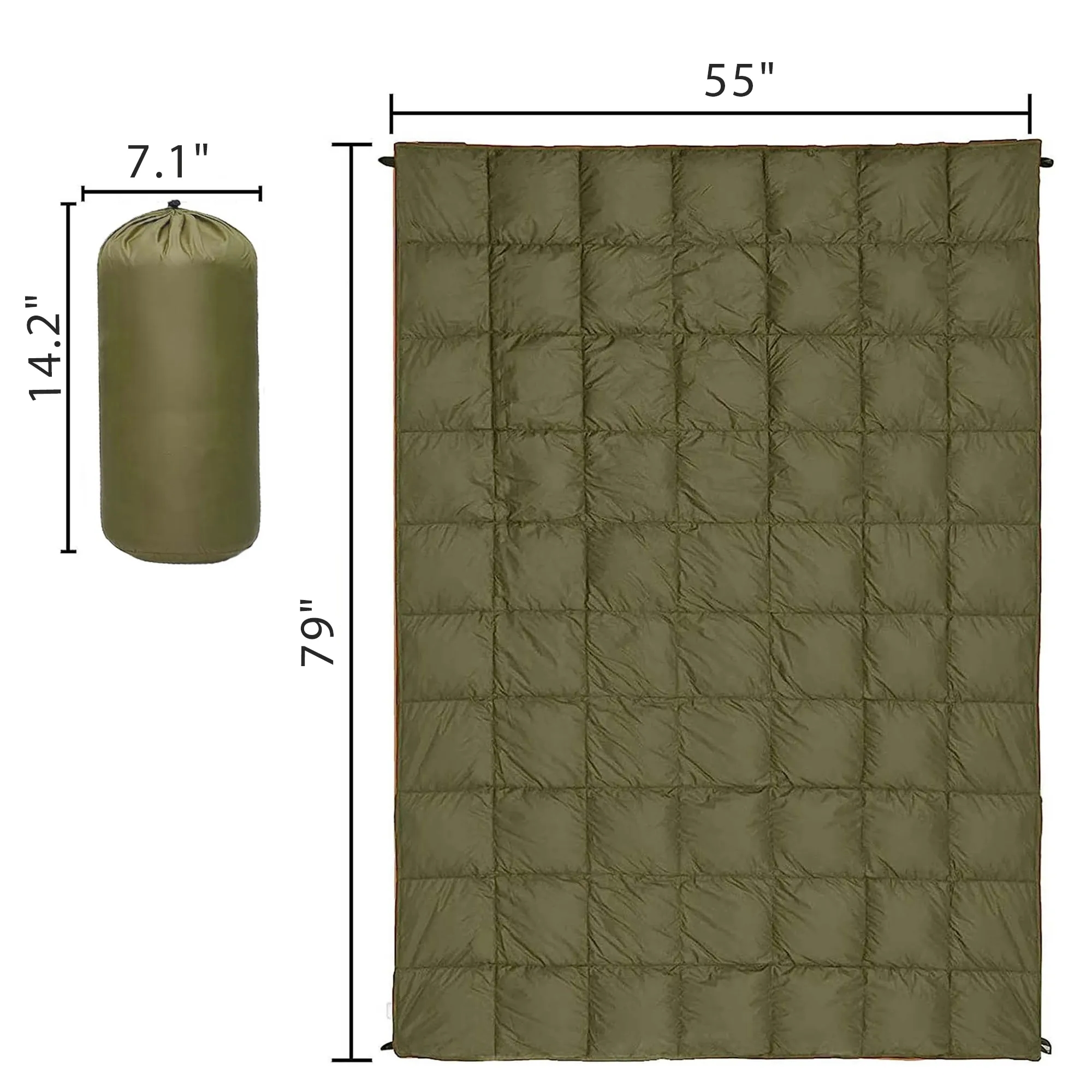 Packable Camping Quilt Down Blanket 1