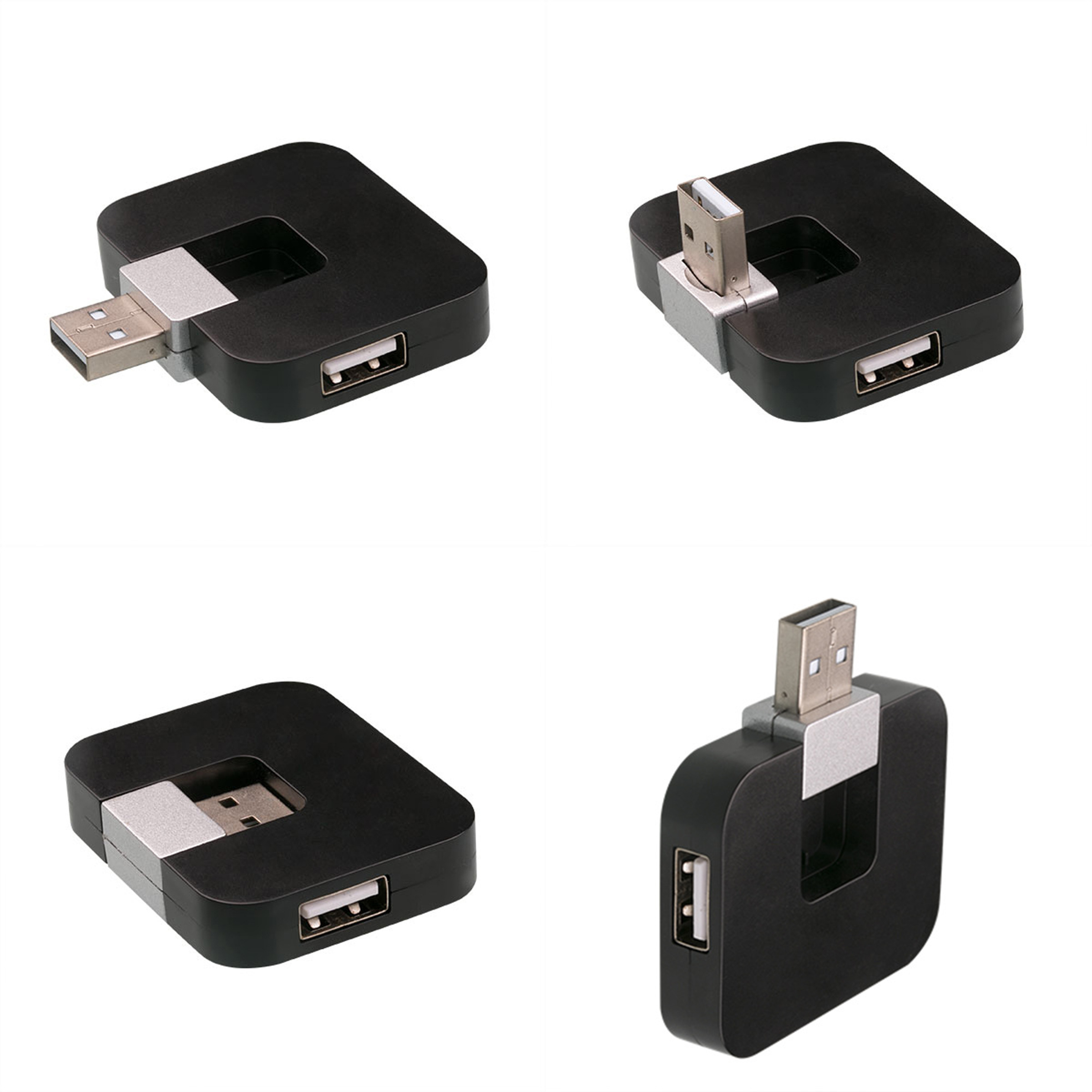 Plastic 4-Port Square Usb Hub 2