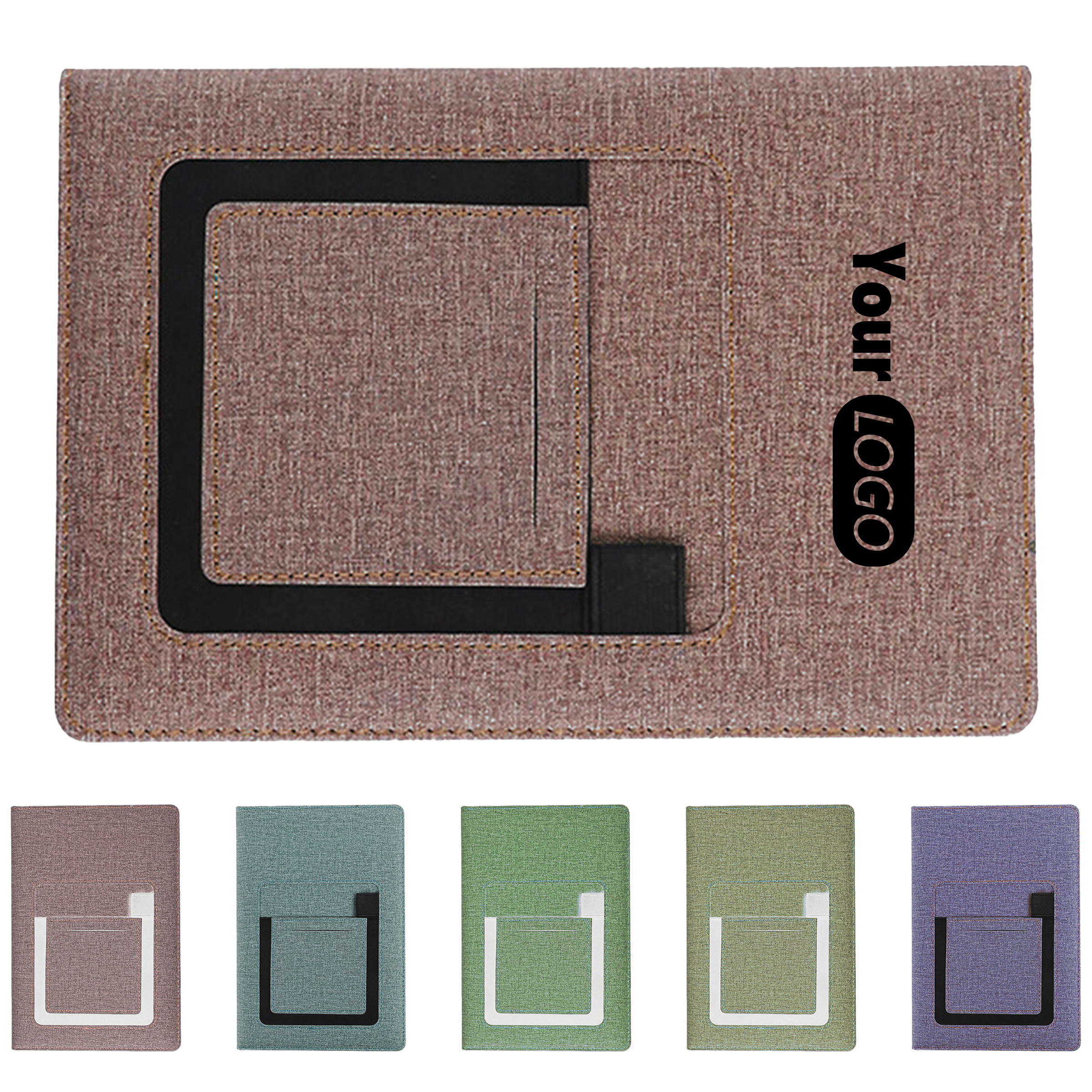 Pu Creative Notebook With Mobile Phone Pocket ?C Stylish And Practical 1