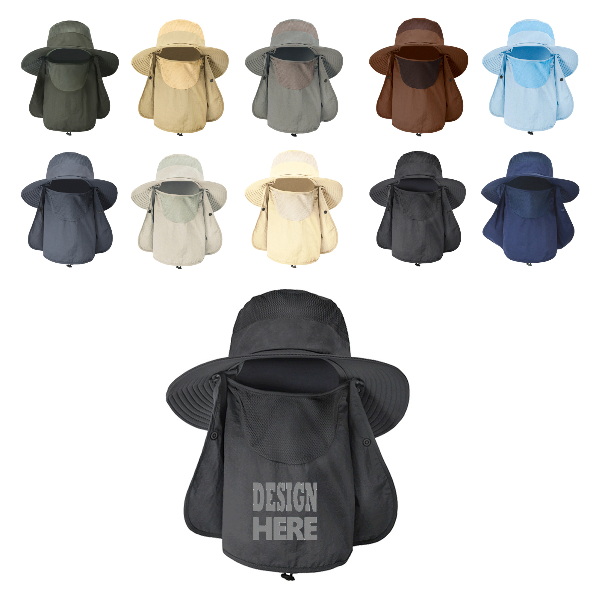 UPF 50+ Breathable Wide Brim Summer UV Protection Hat 2