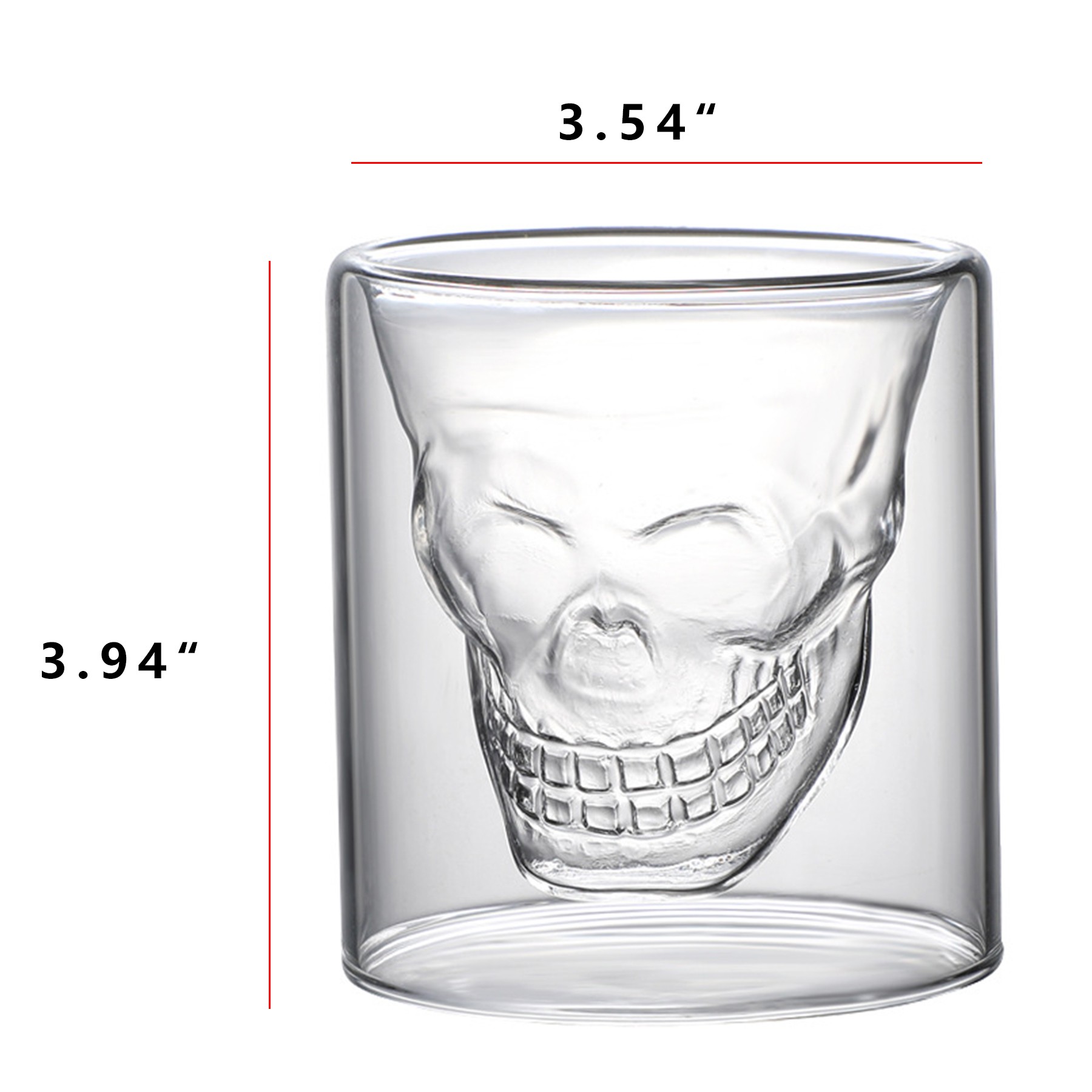 Double Transparent Skull Shot Glasses 4