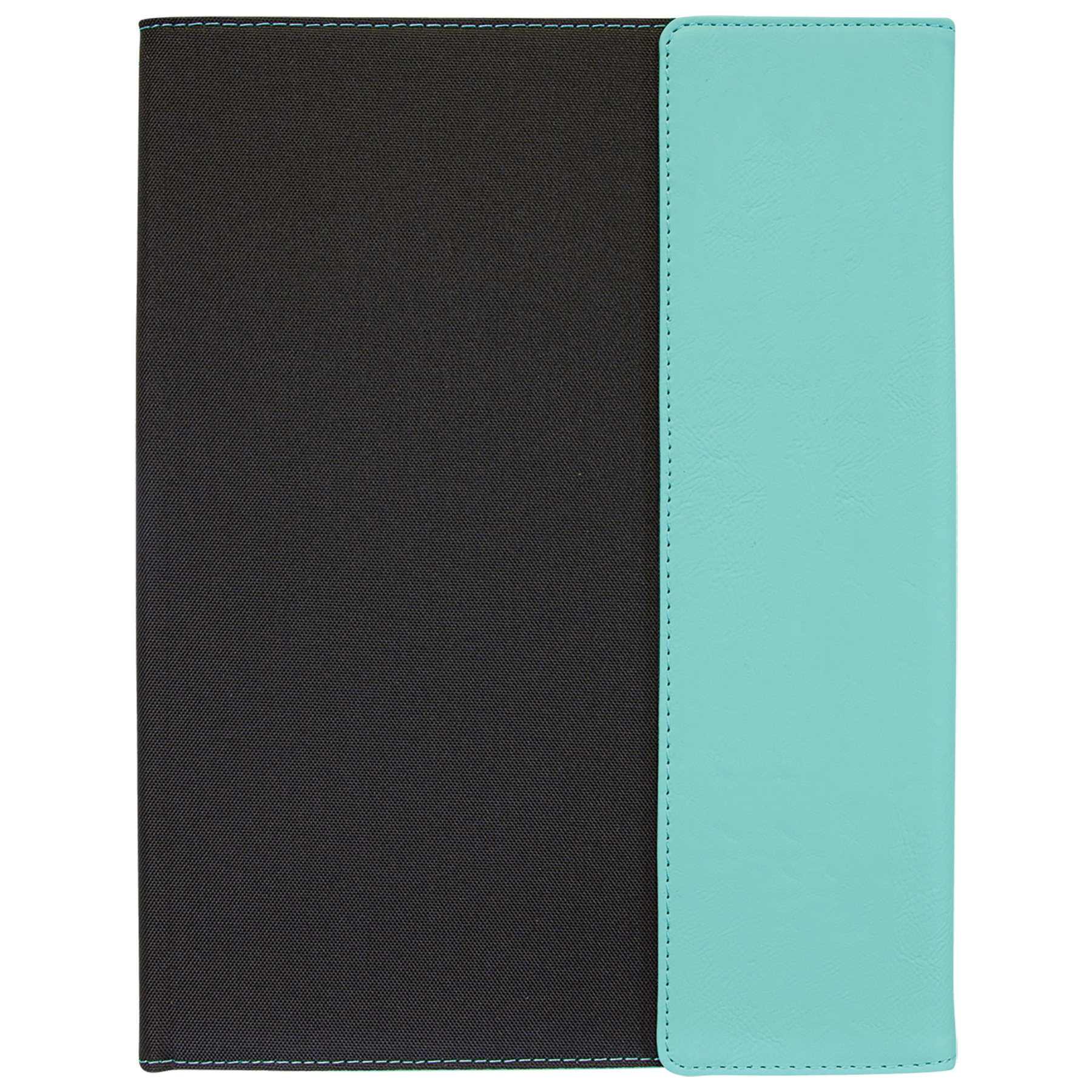 9" x 12" Teal Leatherette & Black Canvas Portfolio 4