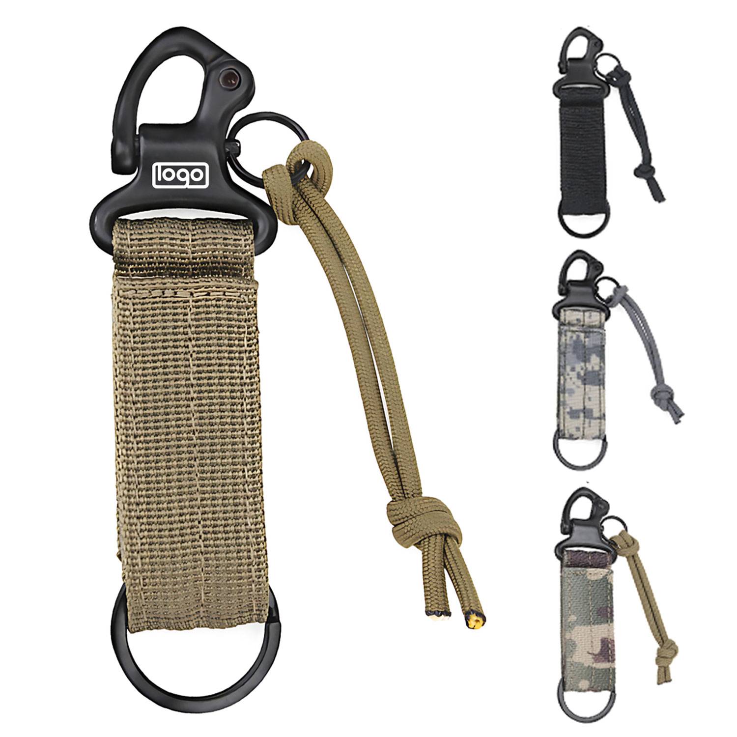 Outdoor Nylon Eagle Beak Hook Keychain with Carabiner 2