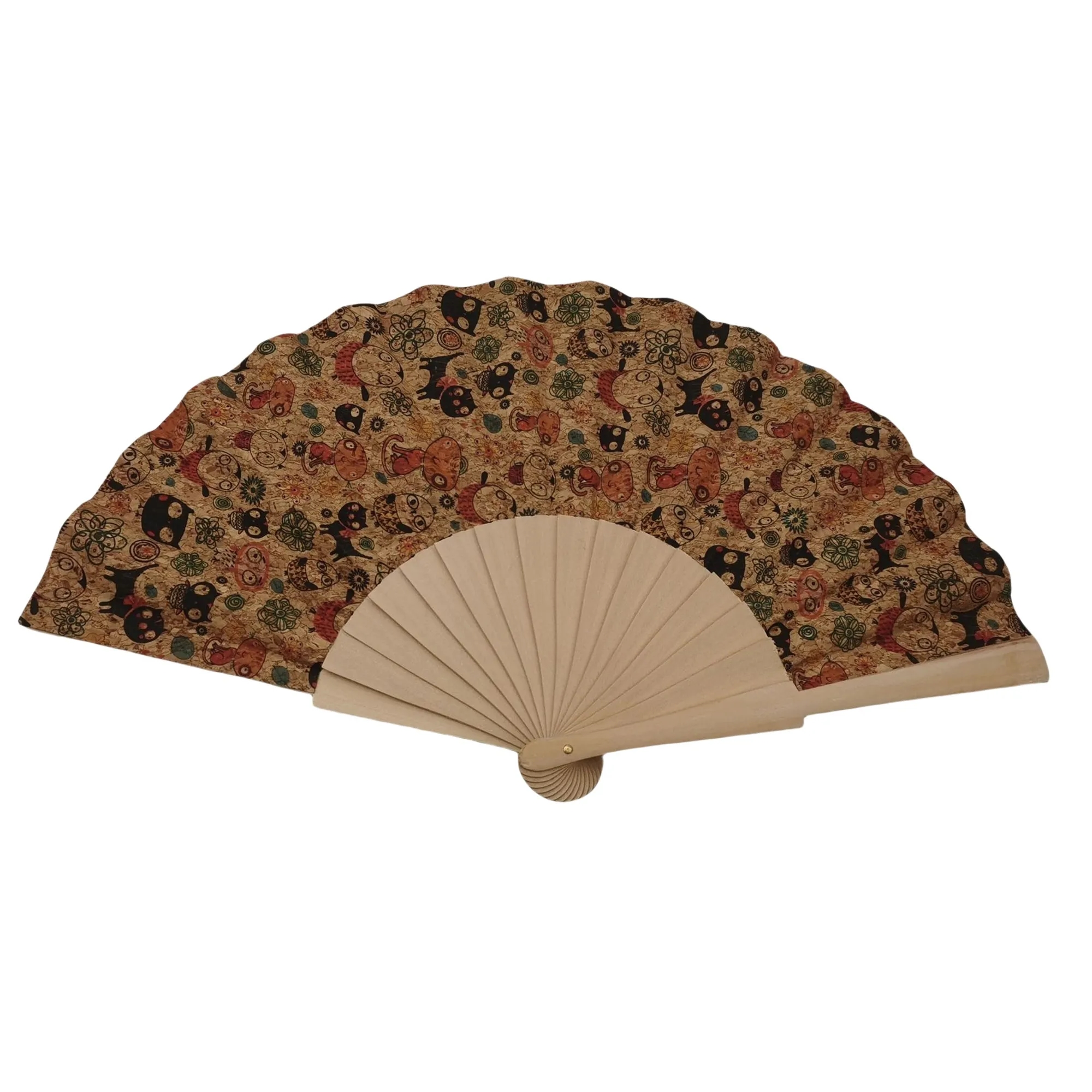 Wooden Cork Folding Hand Fan 3
