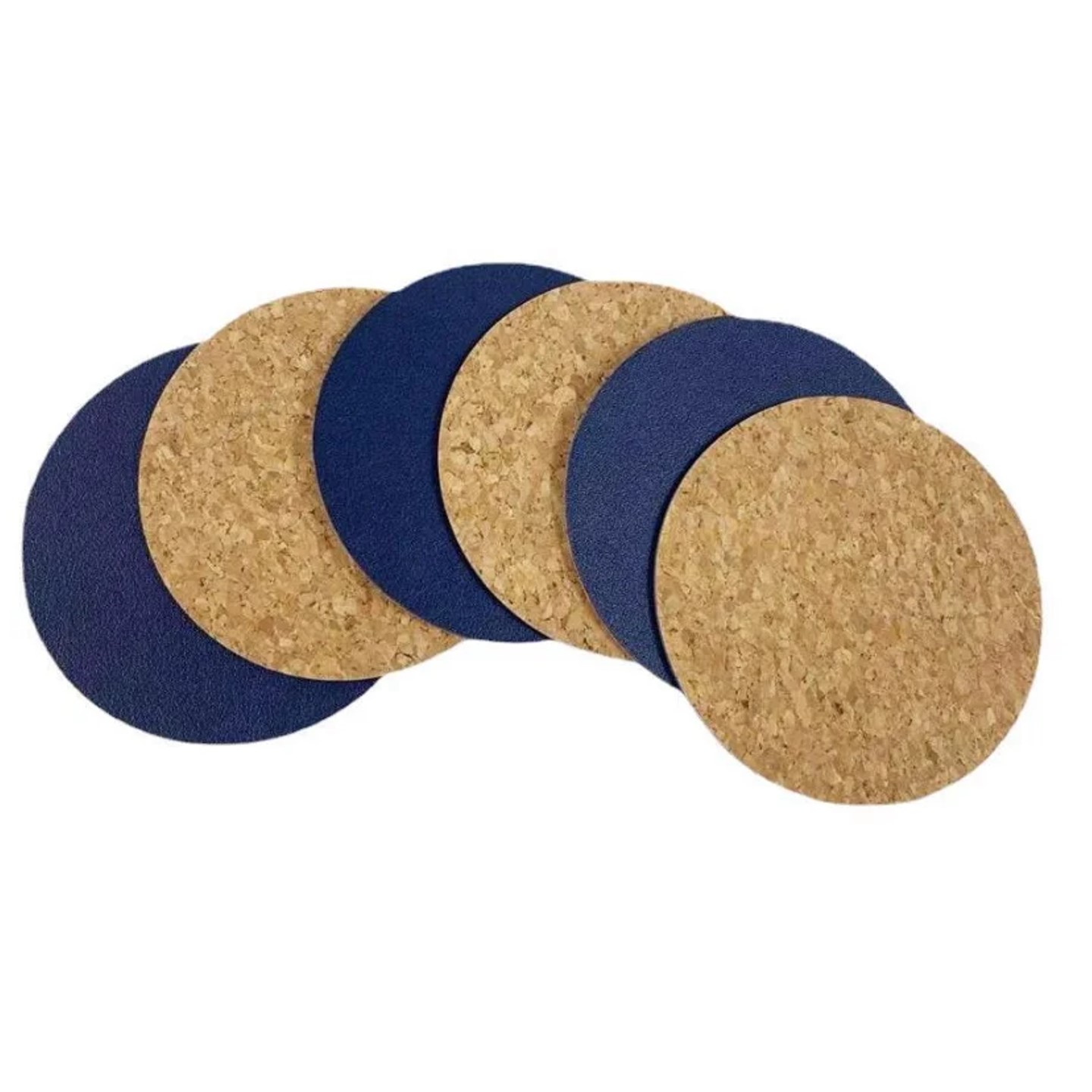 Round leather and Cork Coaster 3