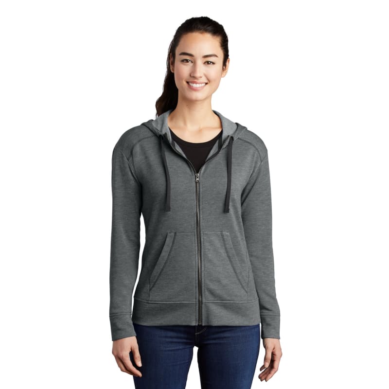 Sport-Tek Women's PosiCharge Tri-Blend Wicking Fleece Full-Zip Hooded Jacket 30