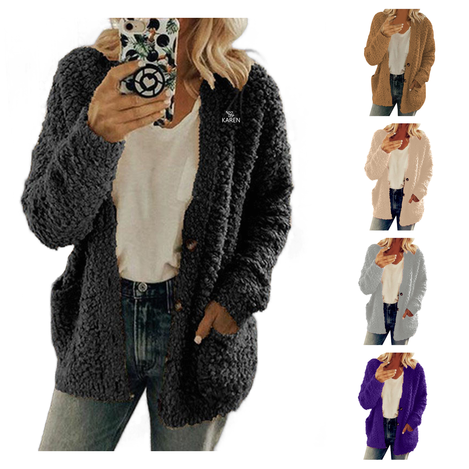 Womens Winter Fashion Lamb Wool Coat 1