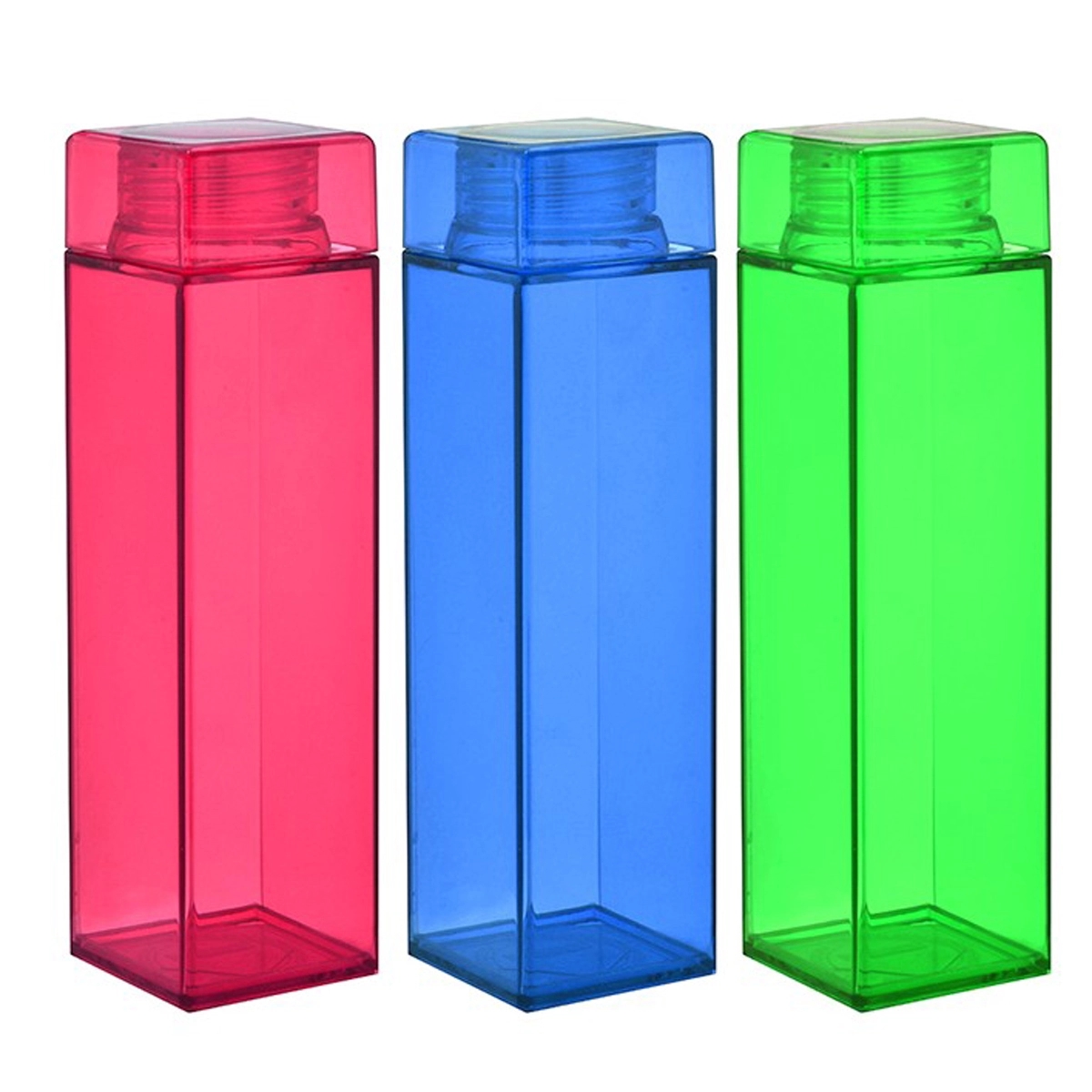 Square Plastic Water Bottle 17 oz 6