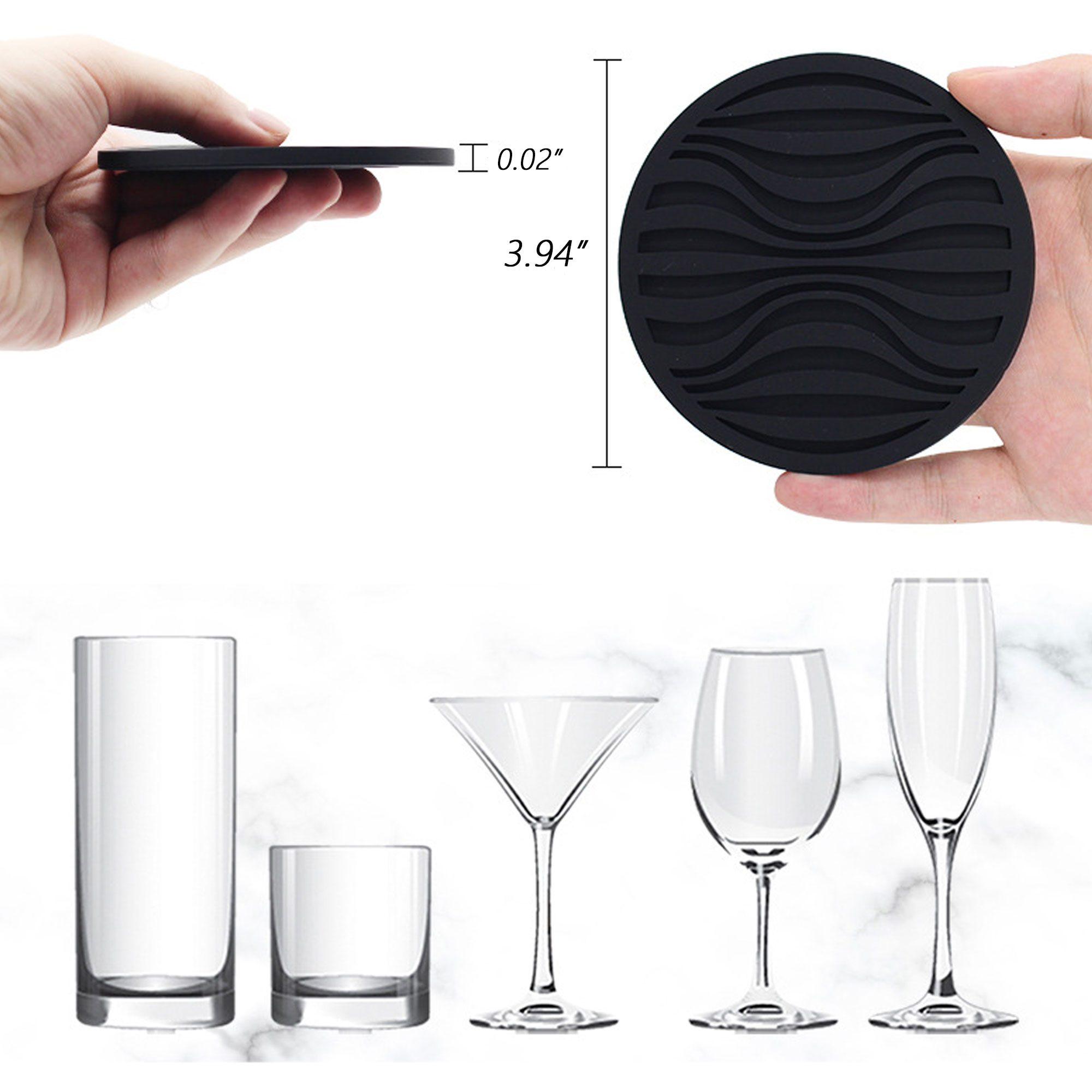 Non-Slip Wavy Round Silicone Coaster 6