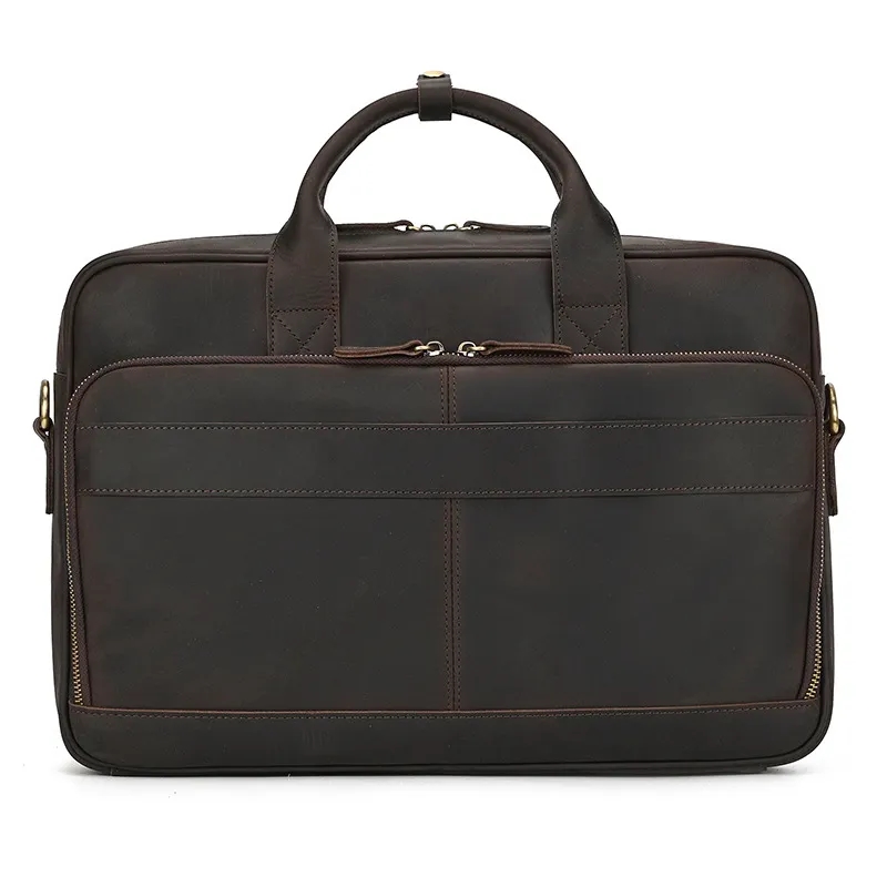17" x 12" x 3" Cowhide Leather Briefcase 7