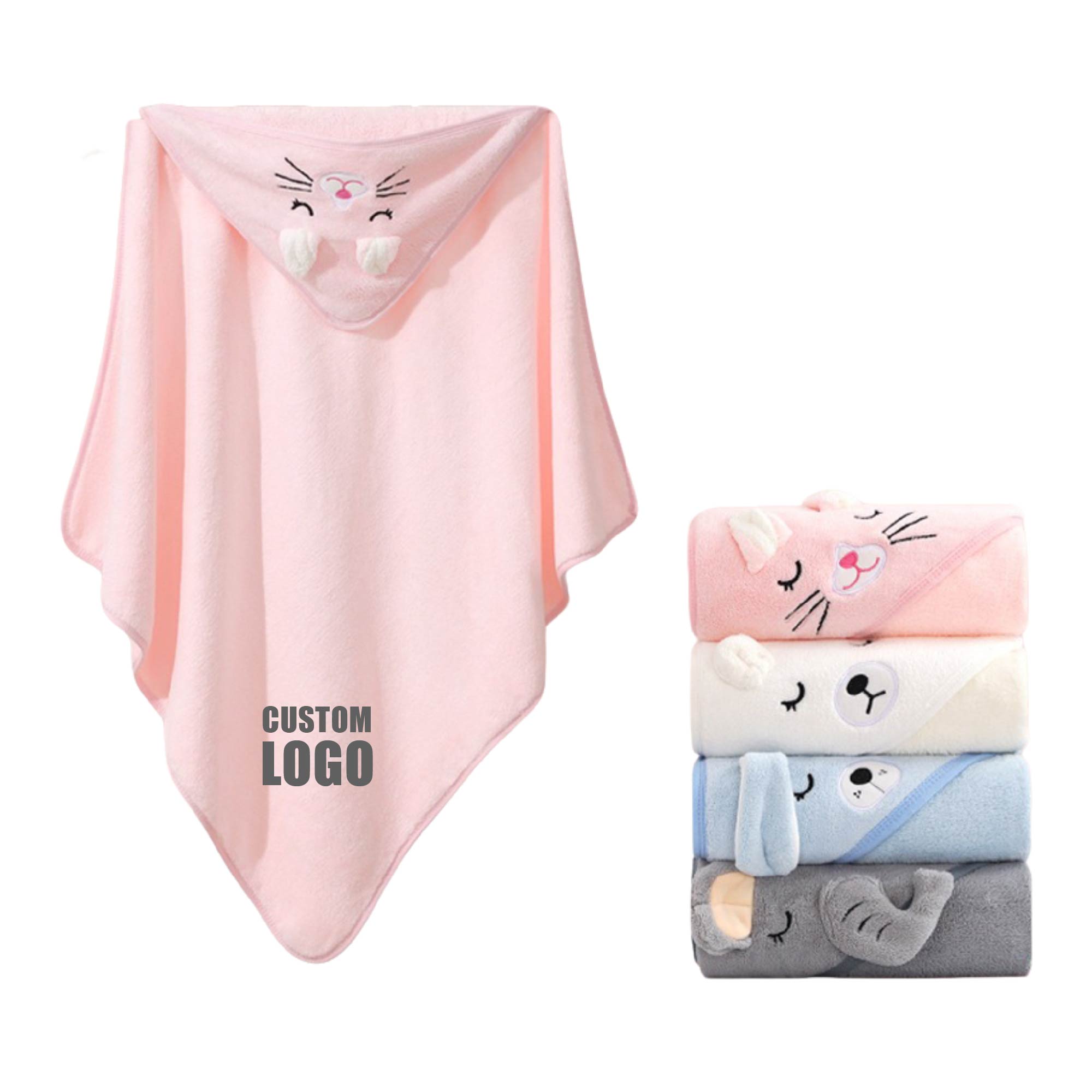 MOQ 10 pcs Kids Hooded Bath Towel 2