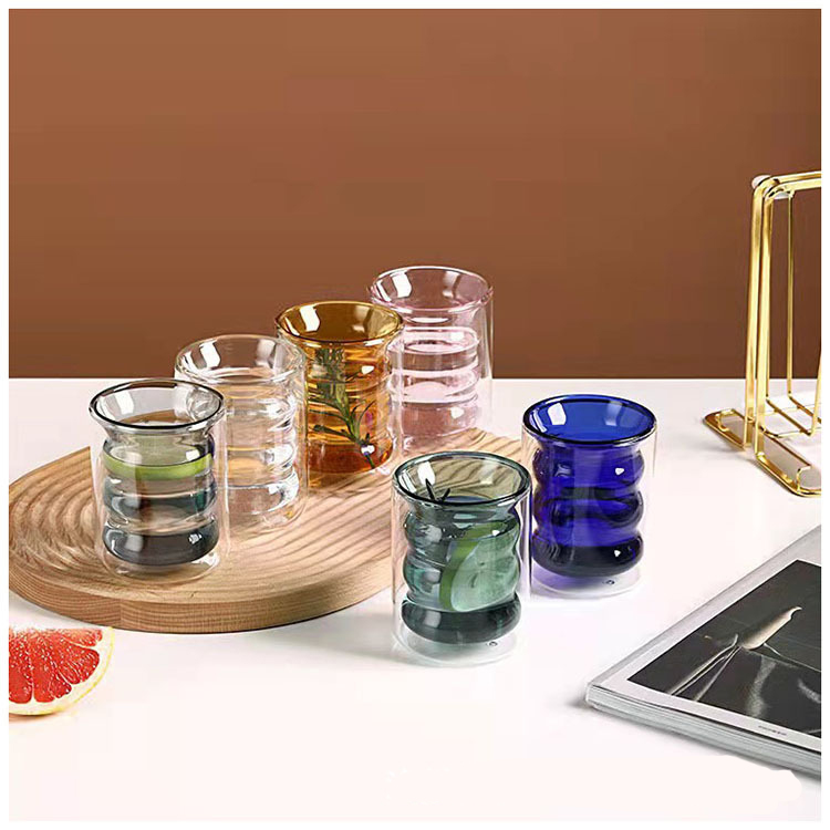 Double Spiral Glass Cup