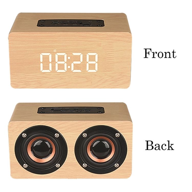 Wooden Bluetooth Speaker With Alarm Clock 2