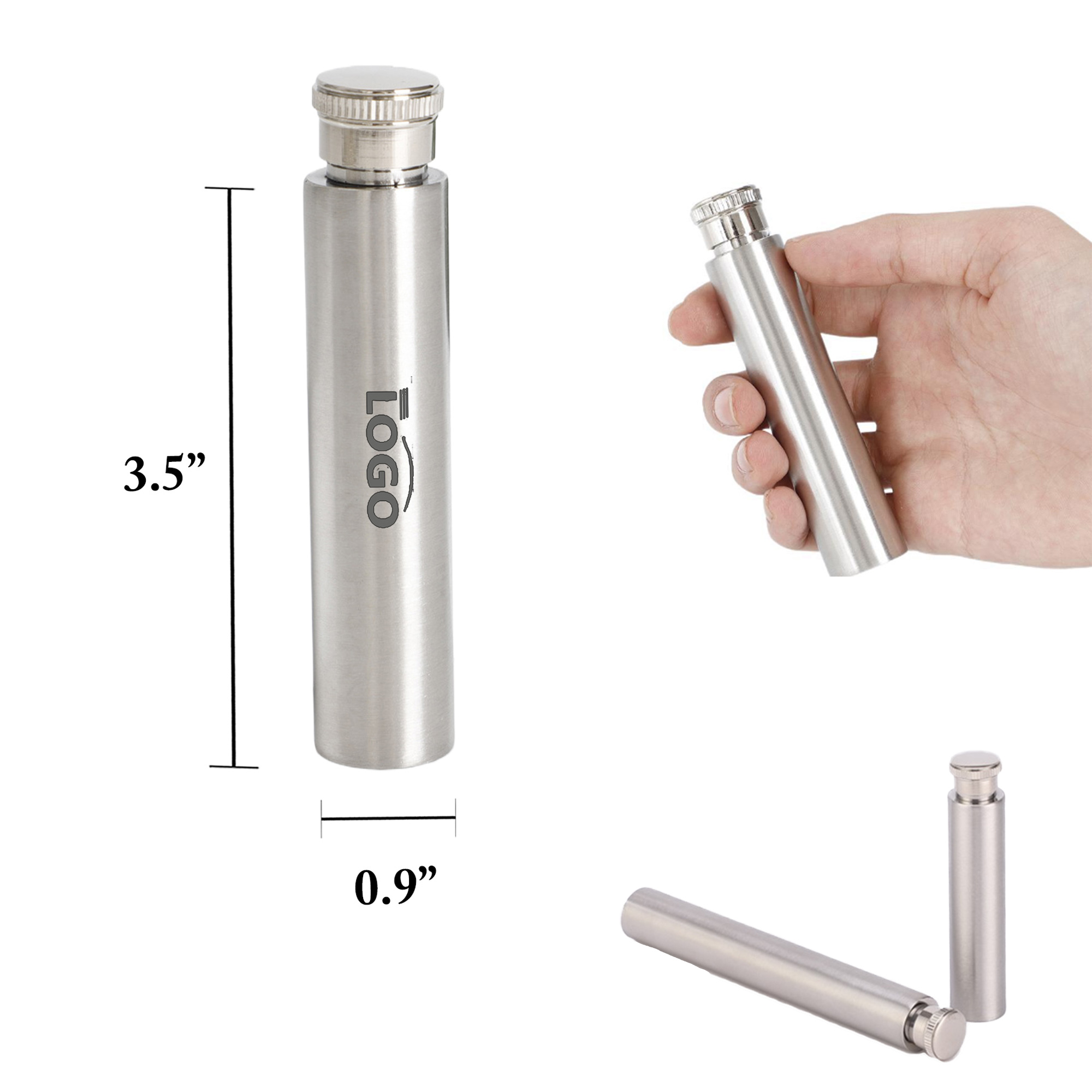 Portable Stainless Steel Cigar Flask 1oz 2