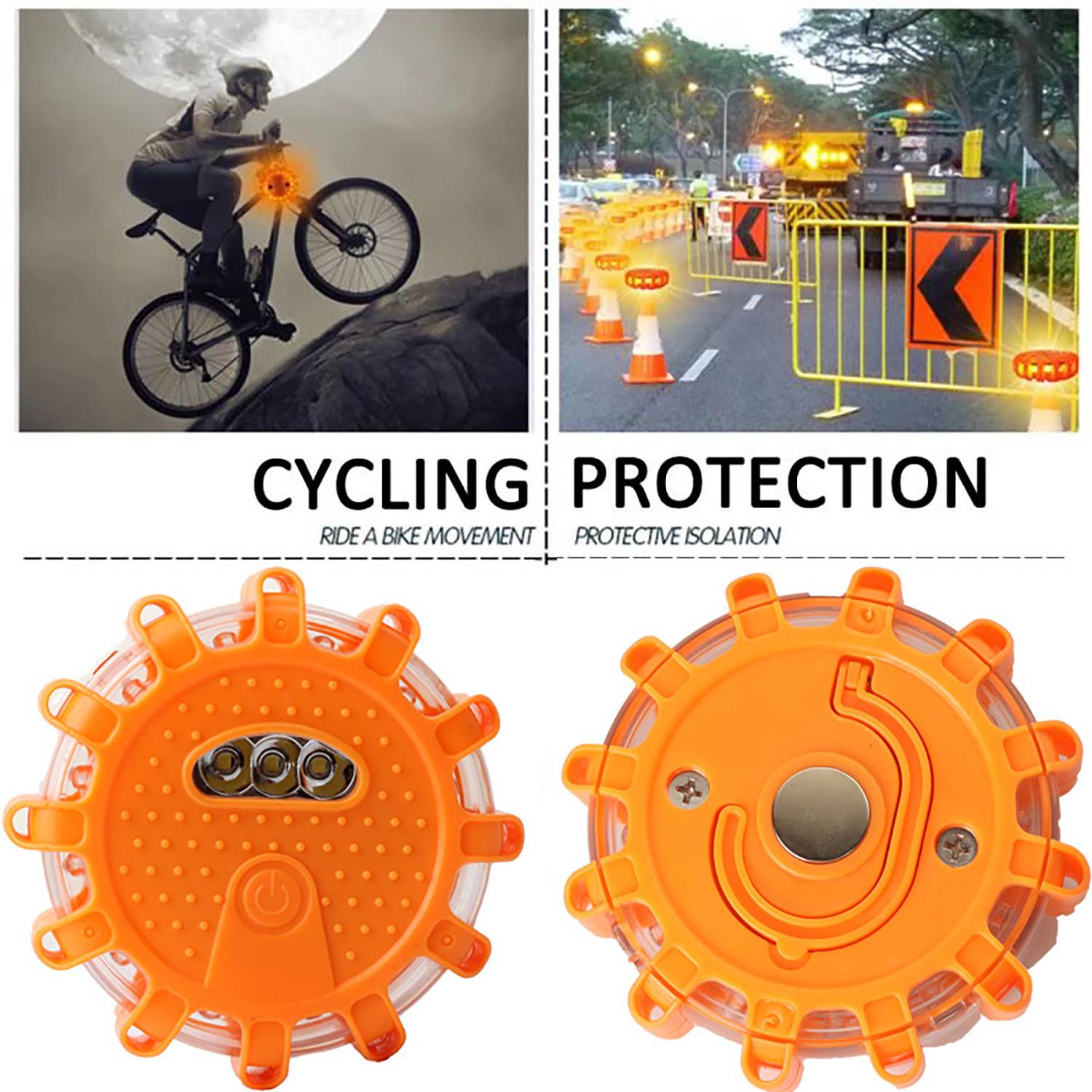 USB Rechargeable 3 Pack LED Road Flares Emergency Lights Set 4