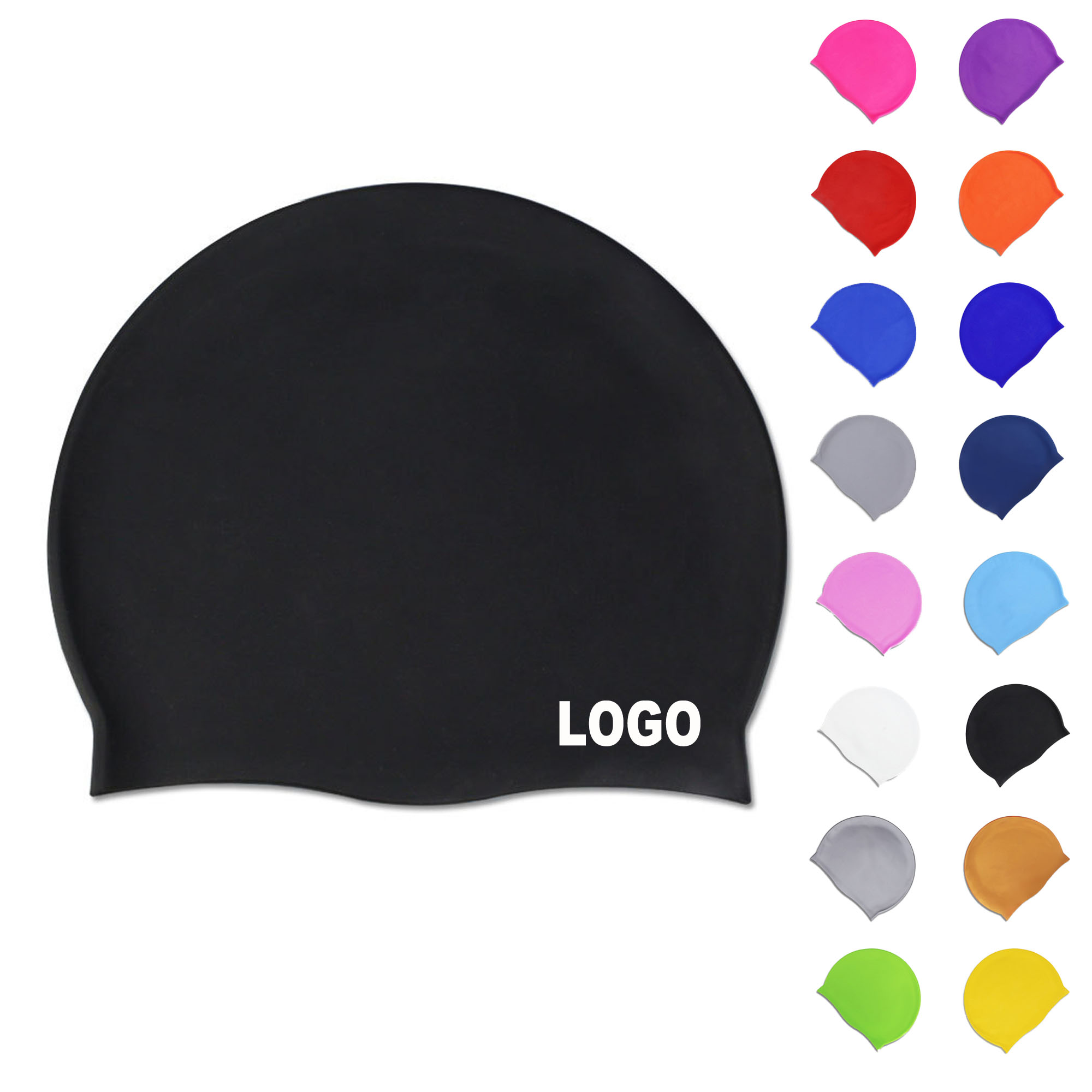 Adult Silicone Swim Cap Custom Logo 3