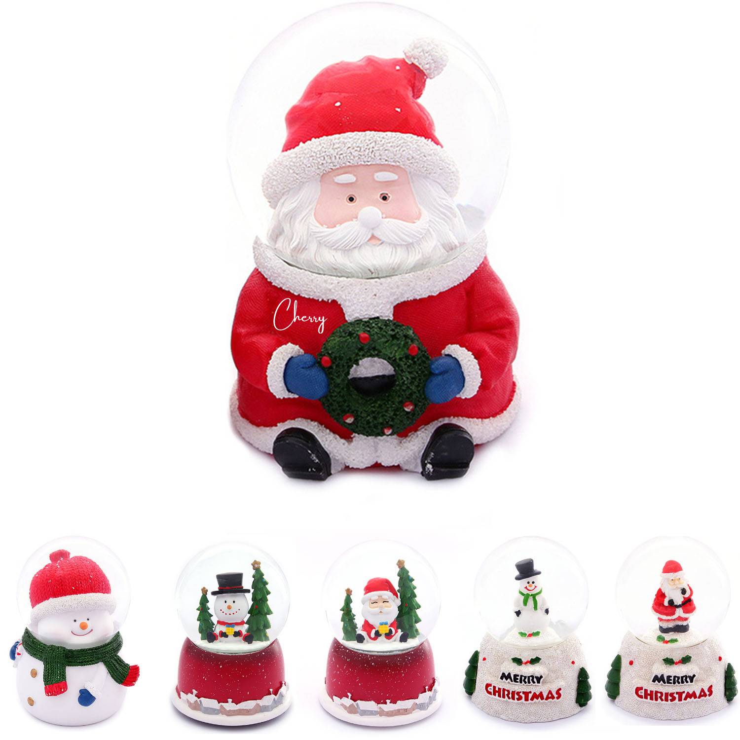 Santa Claus resin crystal ball decoration 2
