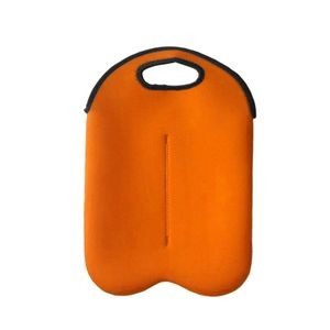 Neoprene Dual Color 2 Bottle Wine Bag With Cutout Handles 18