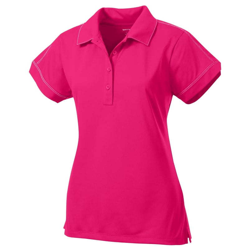 Sport-Tek Women's Contrast Stitch Micropique Sport-Wick Polo. 5