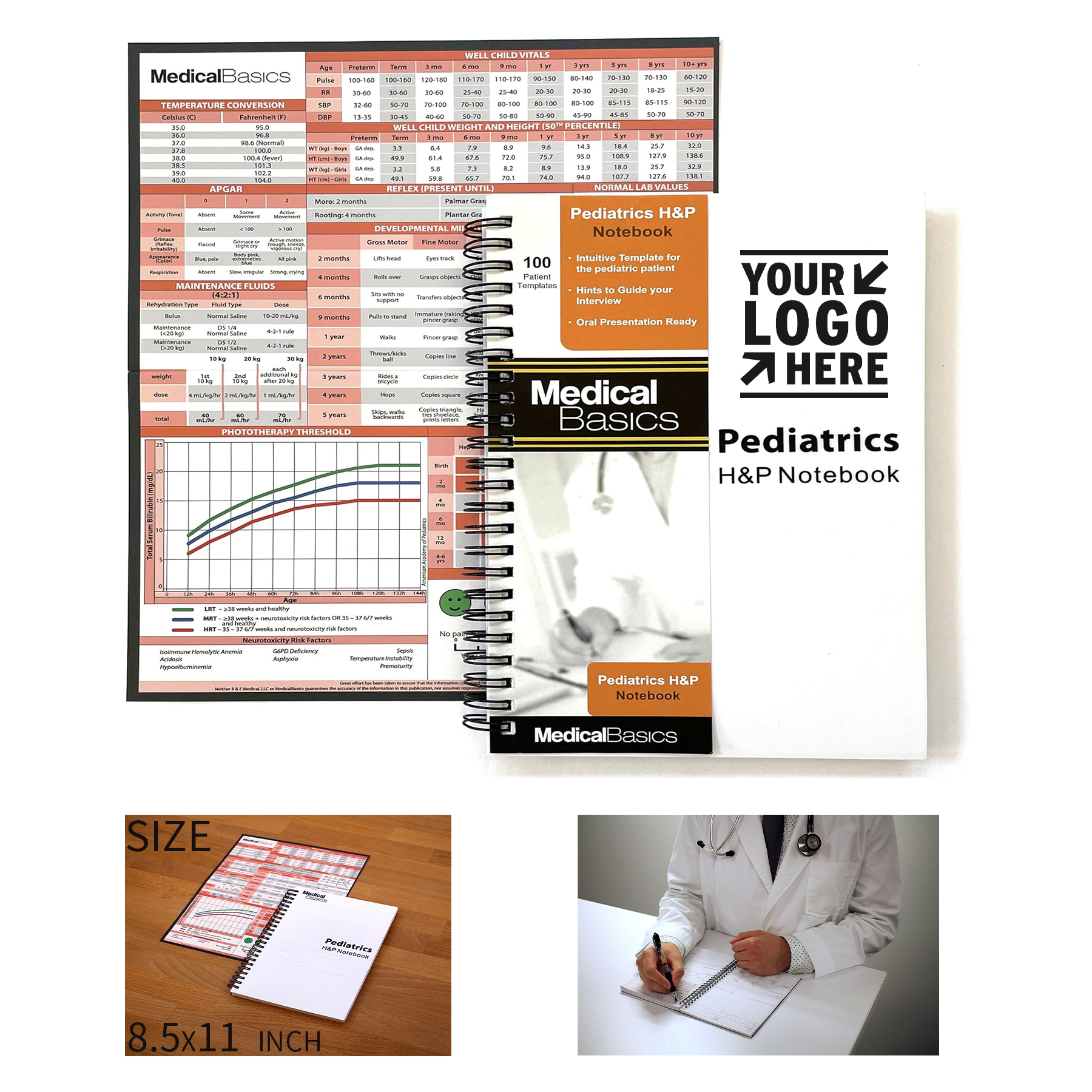 8.5" x 5.5" Pediatrics Notebook