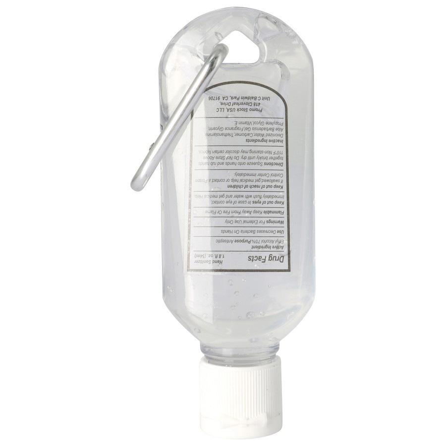 54ml (1.8oz) Antibacterial Hand Sanitizer Gel with Color-Matched Carabiner & Custom Label 2