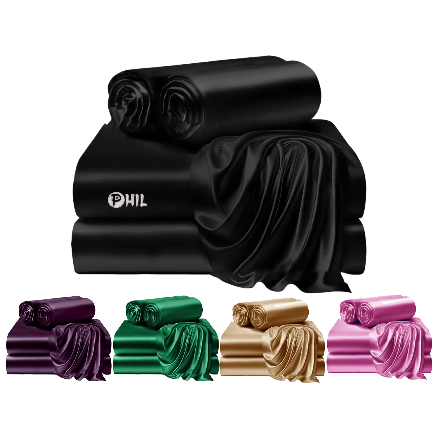 Four-piece deluxe satin sheet set 9