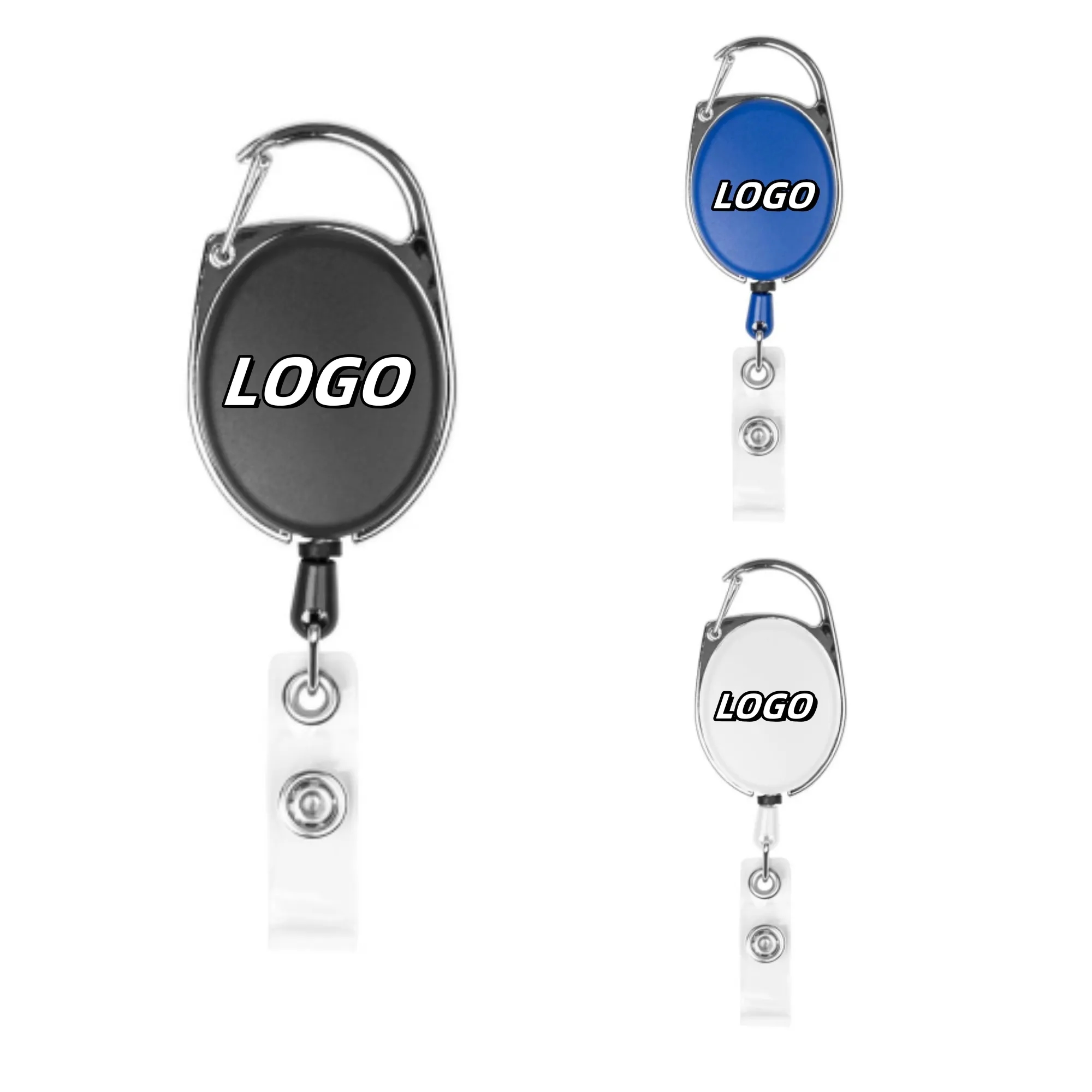 Retractable Badge Holder with Carabiner Clip 1