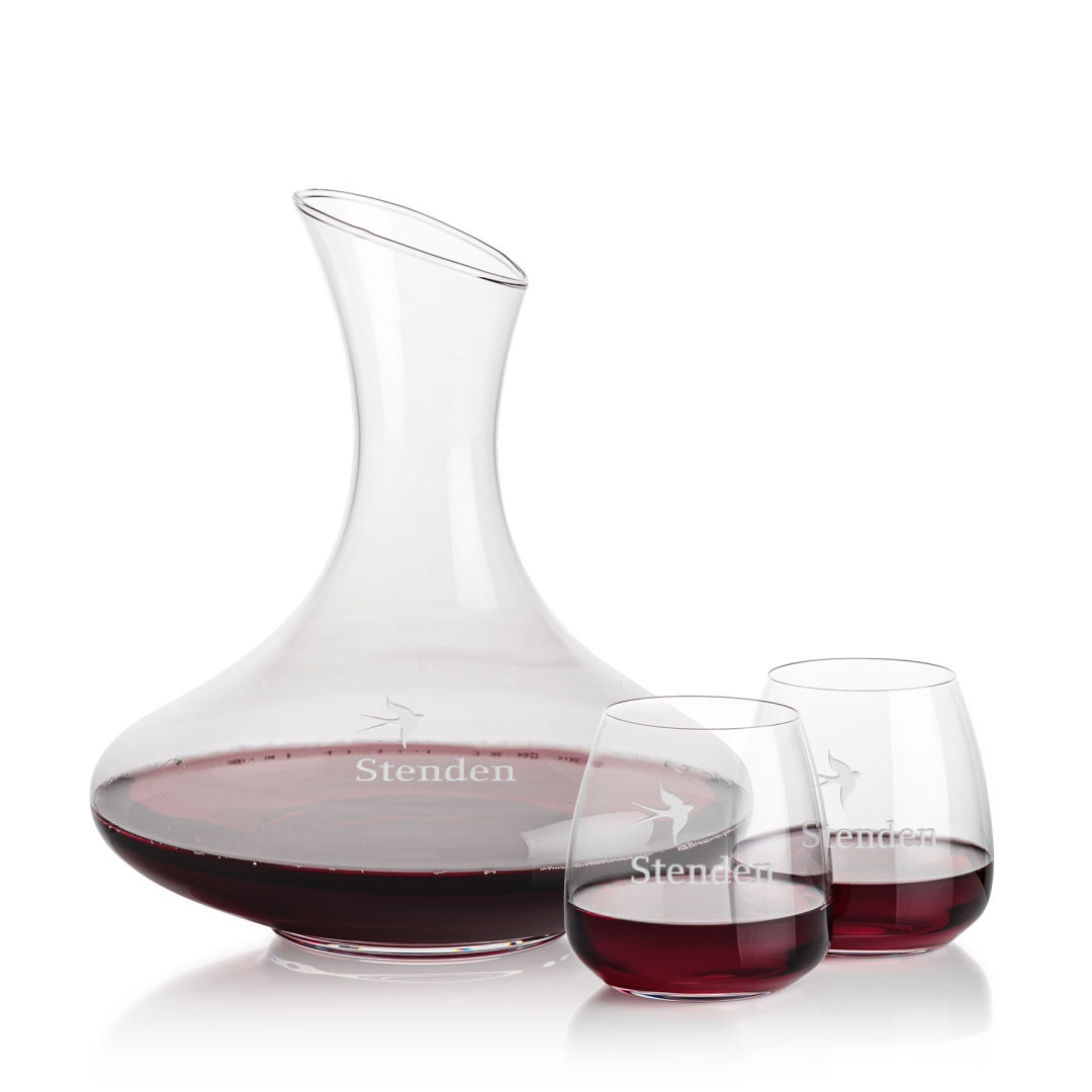 Innisfil Carafe & Hogarth Stemless Wine 3