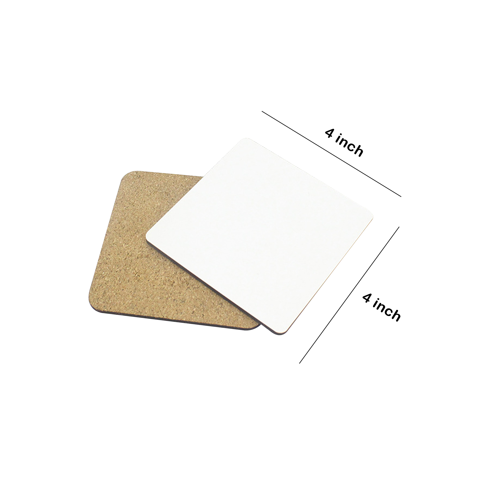 MOQ 50 Square Cork Coasters for Drinks 2