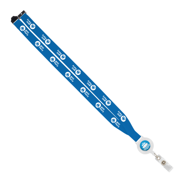 IMPORT 3/4" Polyester Lanyard with Retractable Badge Reel and IPH7 back of neck convenience release. 96