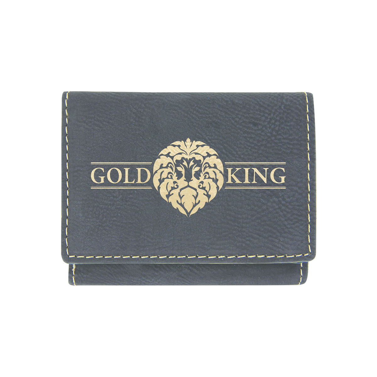 Black & Gold Leatherette Trifold Wallet