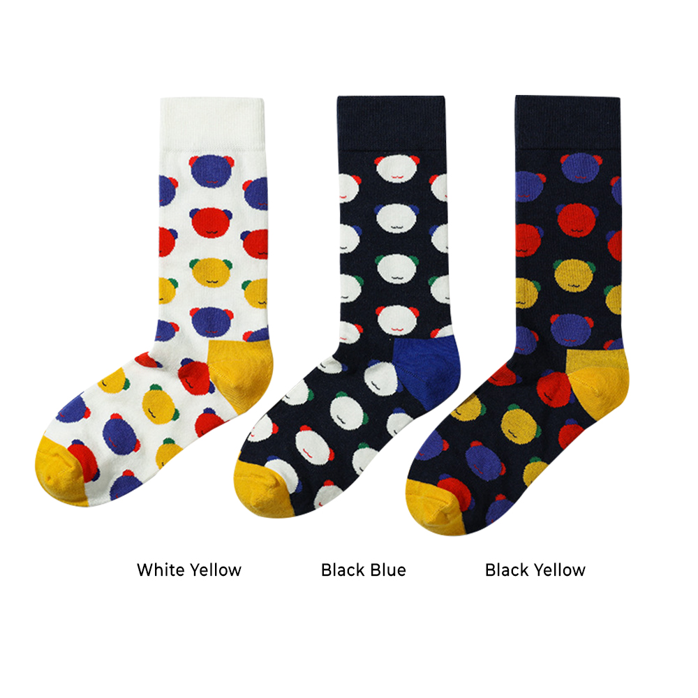 Custom Heat Transfer Bear Head Pattern Dress Socks 4