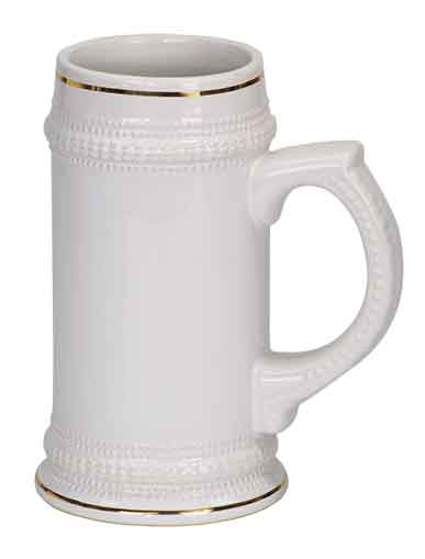 18 Oz. White Sublimatable Ceramic Stein 2