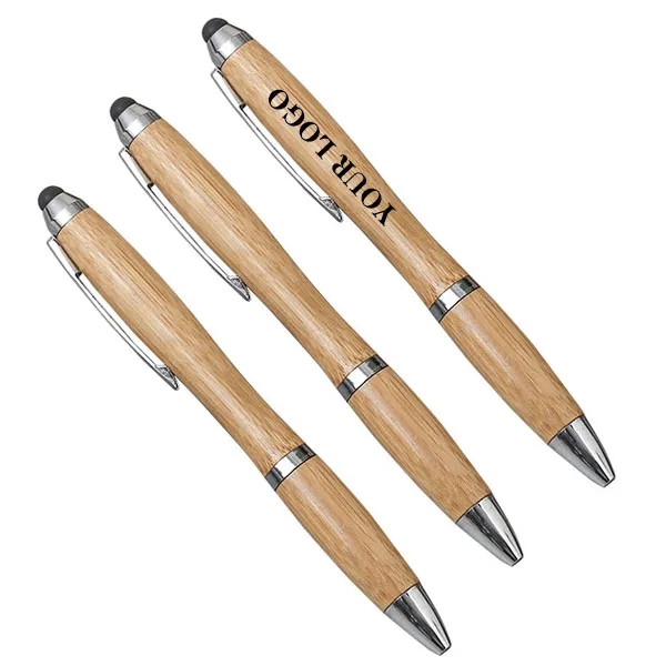 Personalized Bamboo Stylus Ballpoint Pen 2