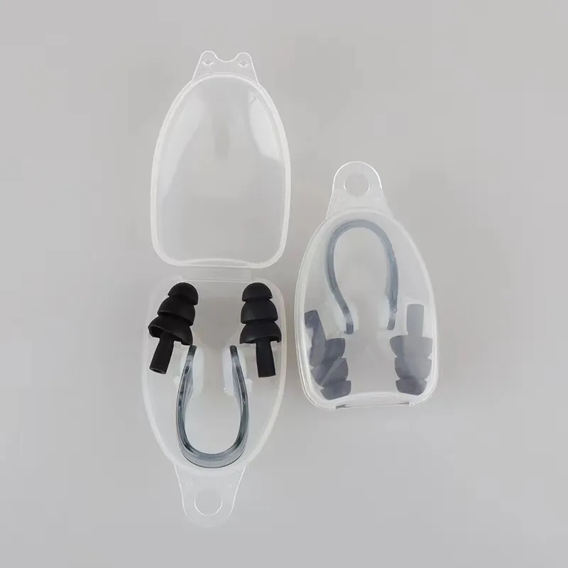 Custom logo silicone Swimming nose clip earplug set 1