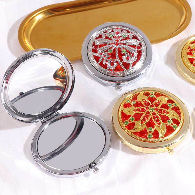 Silver Crystal Foldable Makeup Mirror 4