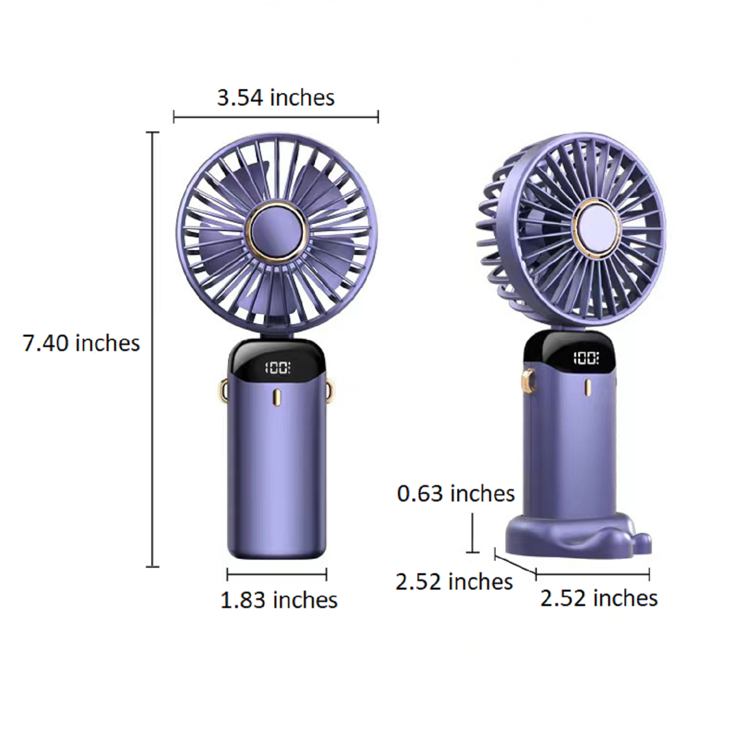 Rechargeable Foldable LED Hand Fan with Mobile Stand 6