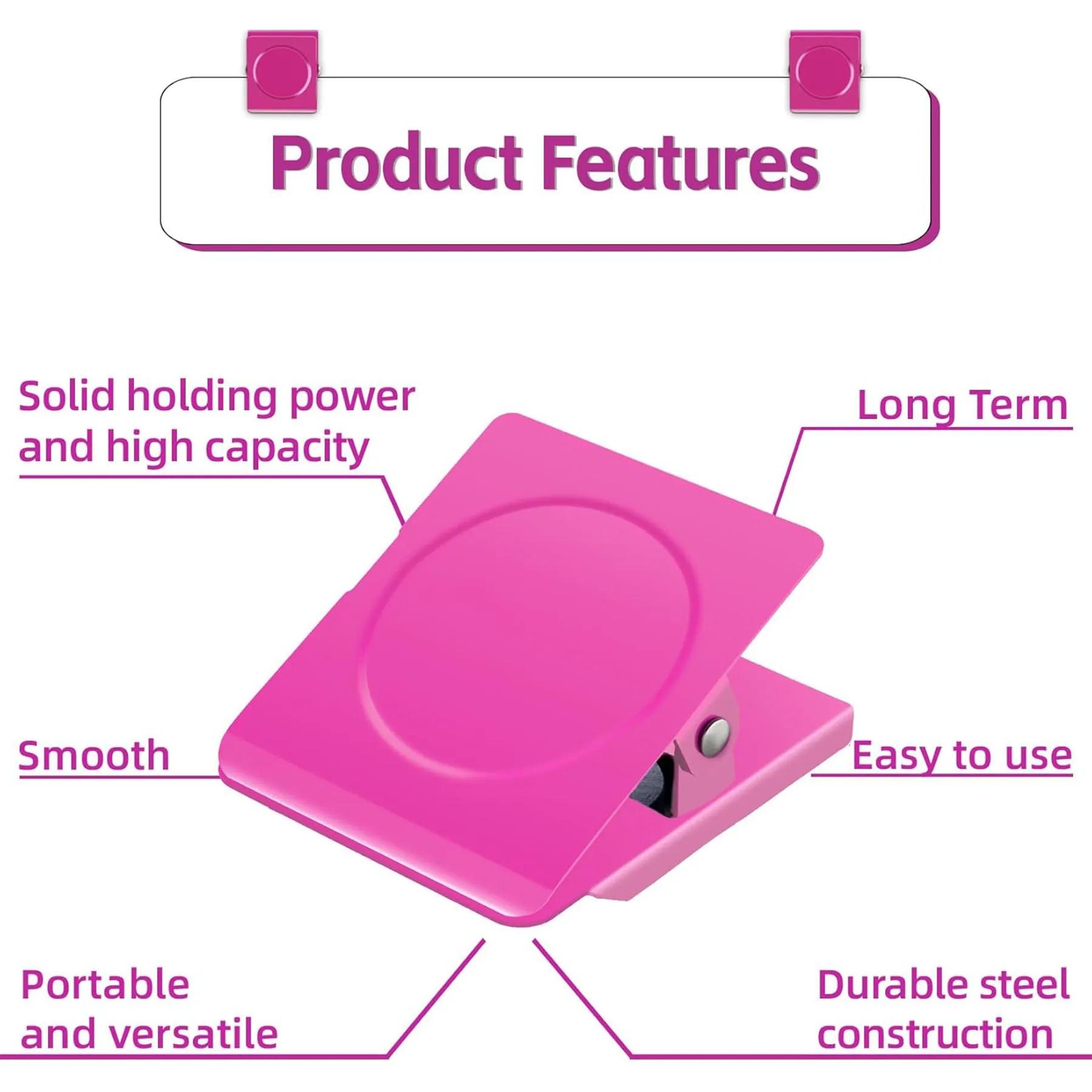 Square Strong Refrigerator Magnet Metal Clips 10