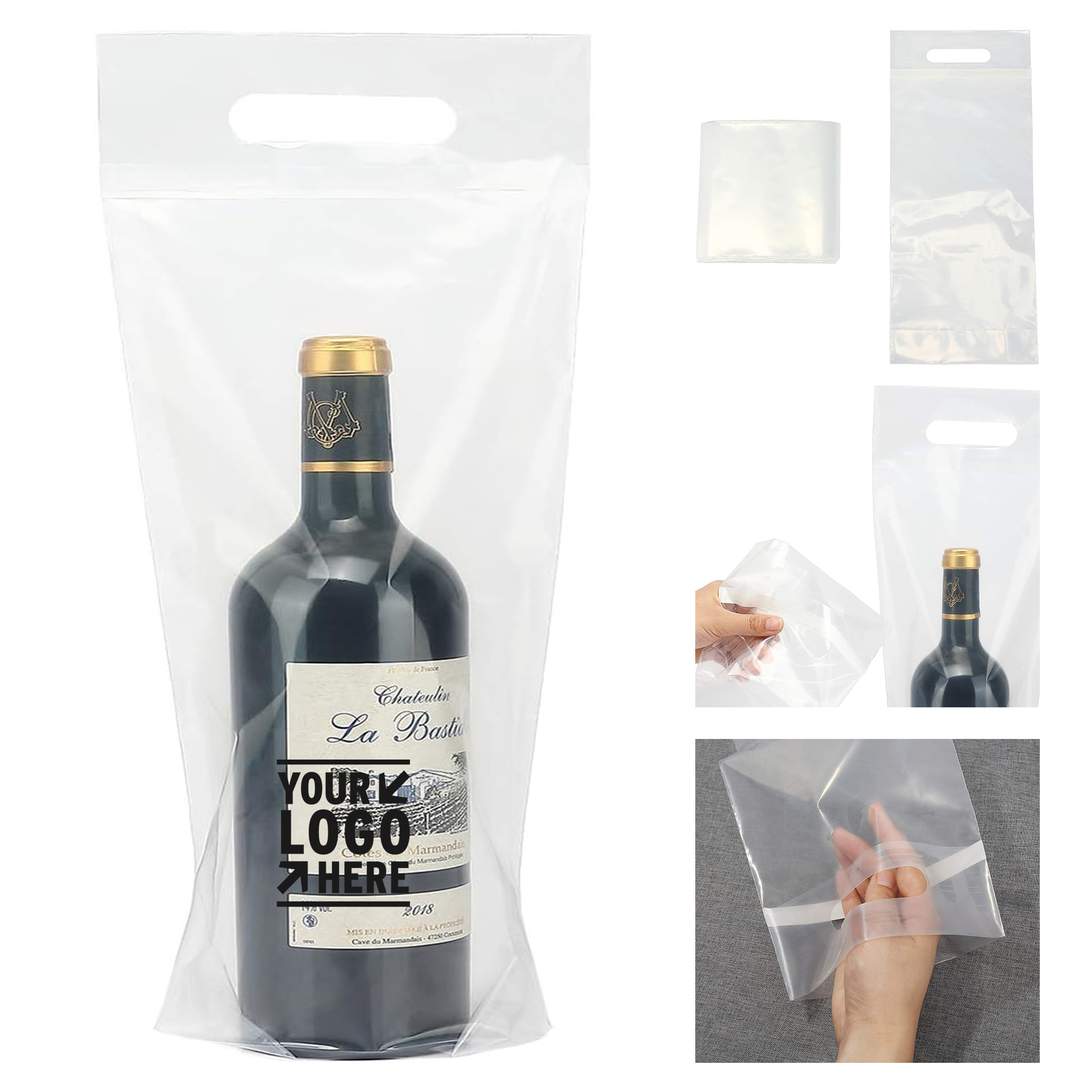 6.3" x 18.1" Clear Carryout Adhesive Seal Tamper Proof Travel Bag