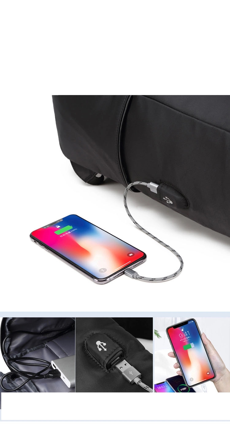 Custom Men's Sports Waterproof Laptop Bags with USB Port 17