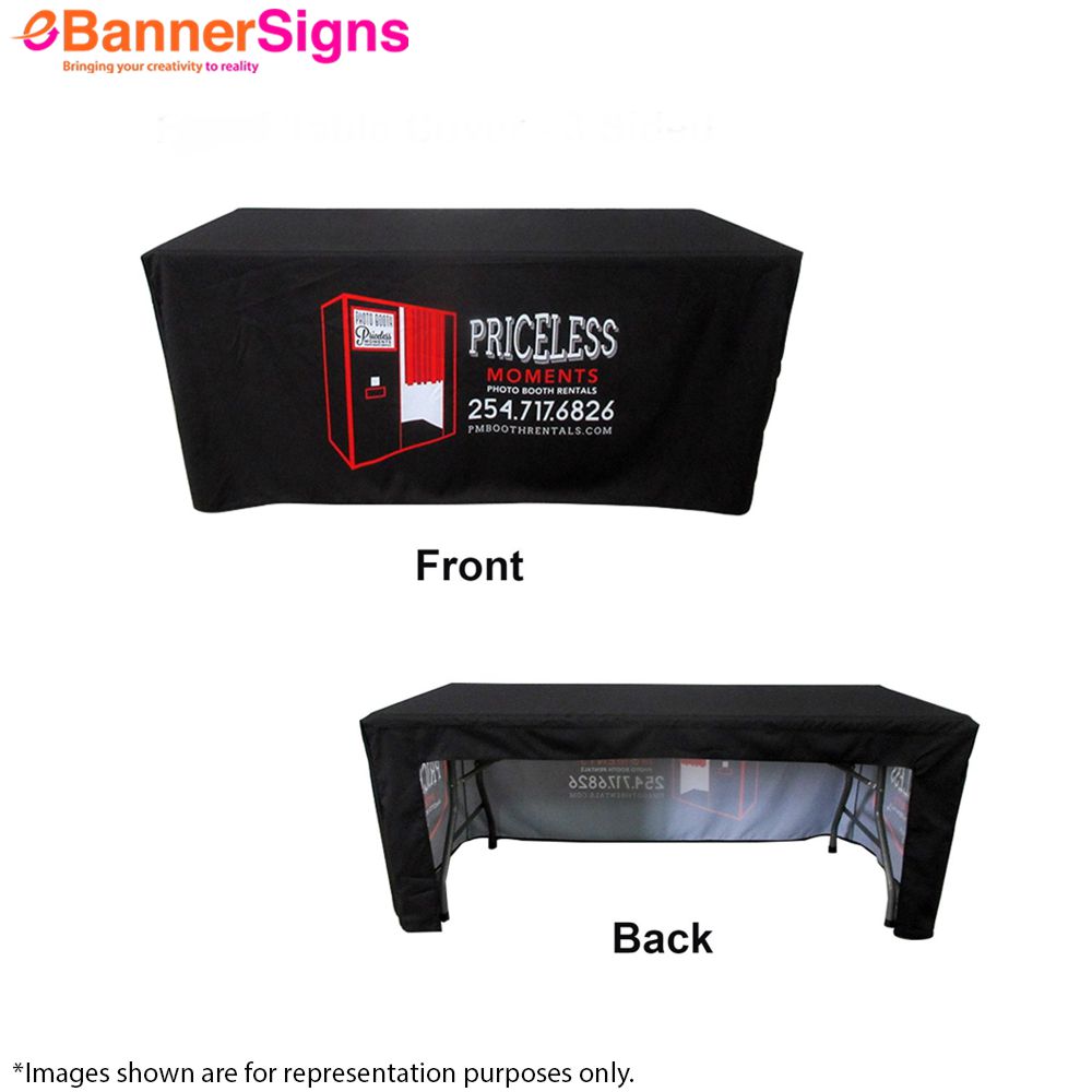Fitted Table Cover (3-Sided Open Back) 3