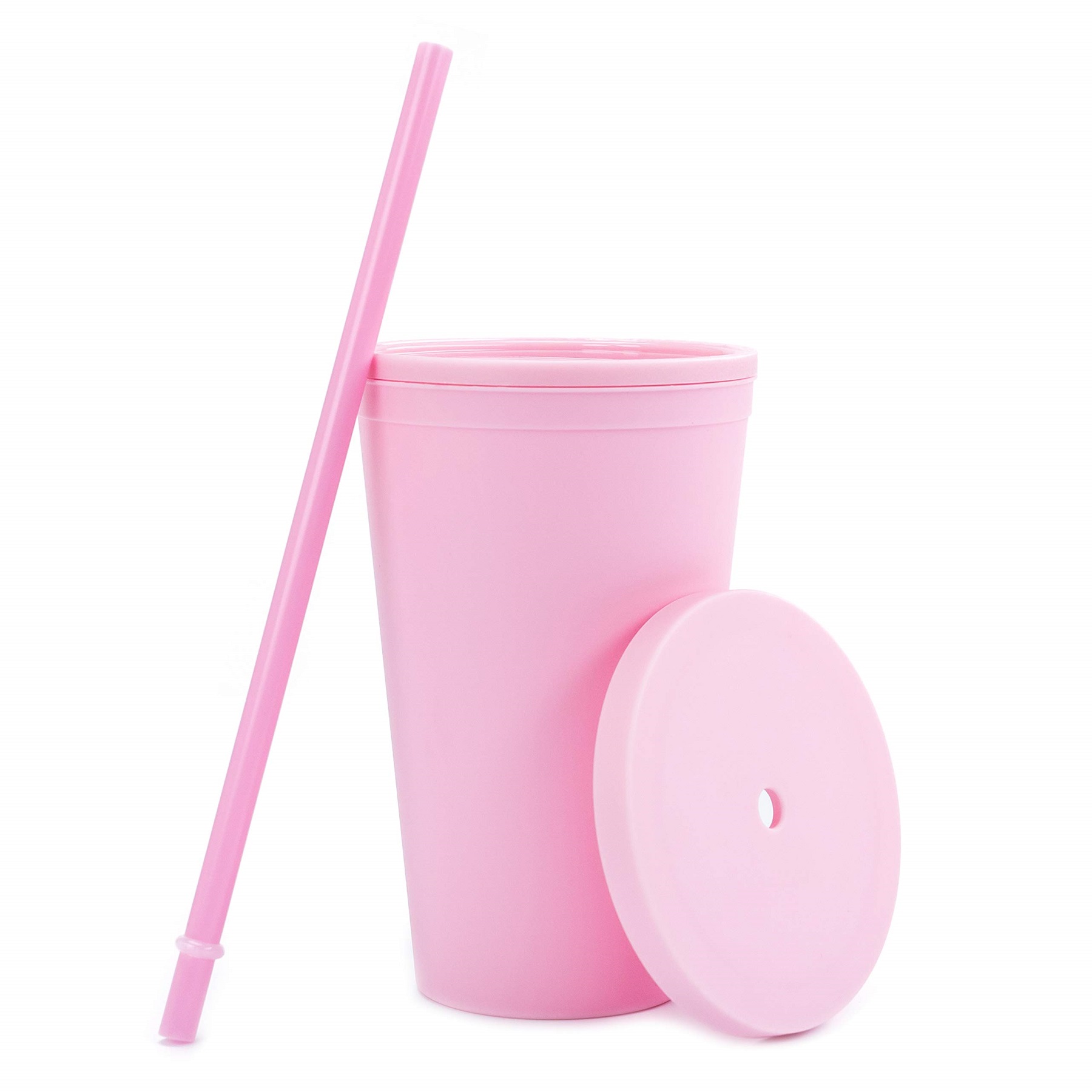 24 oz Insulated Tumbler with Straw and Lid 2