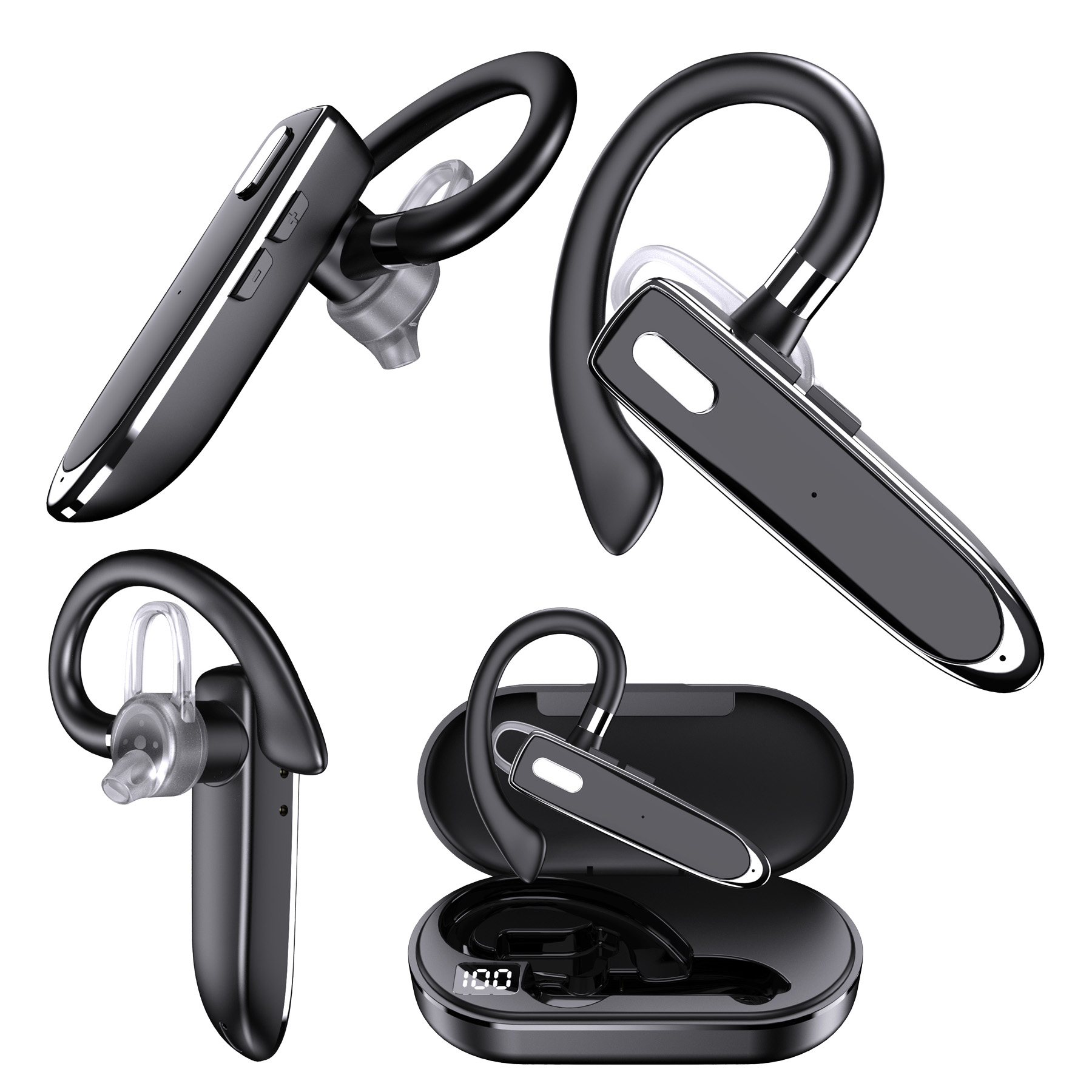Bluetooth Earpiece V5.0 Wireless Handsfree Headset 2