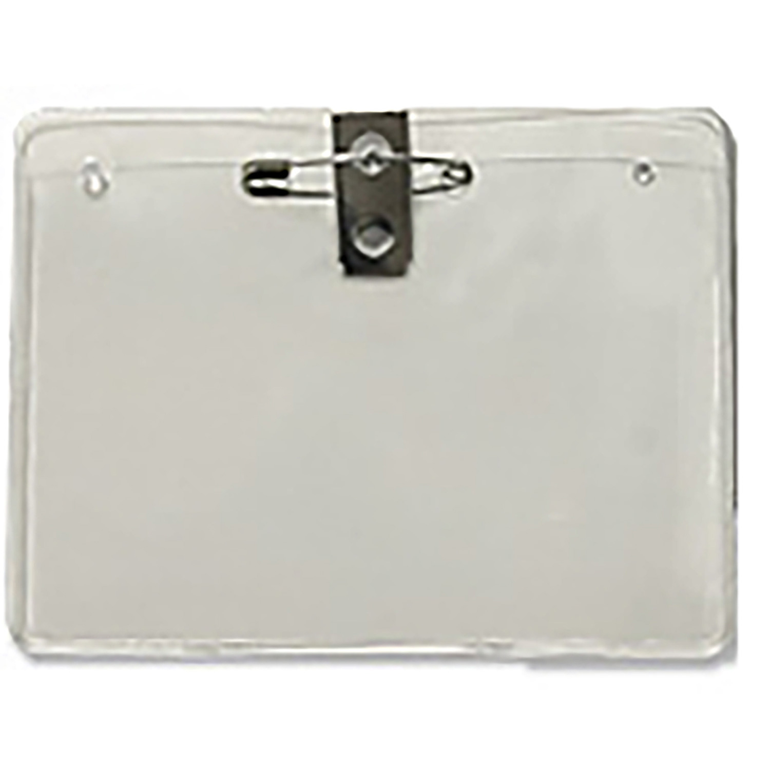 3x4 inch Horizontal Vinyl Badge Holder with Safety Pin & bulldog clip