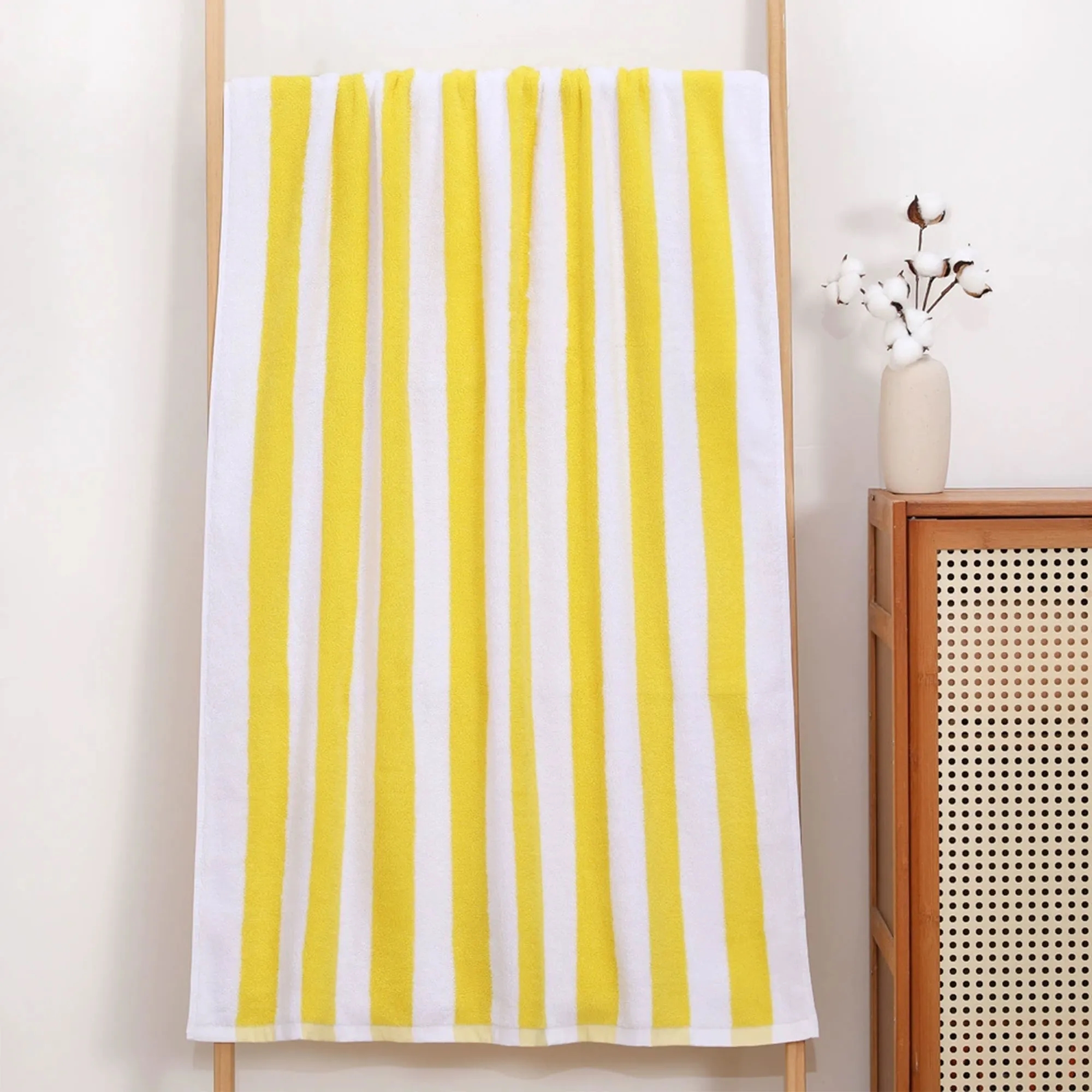 Embroidery Cotton Stripe Beach Towel 2