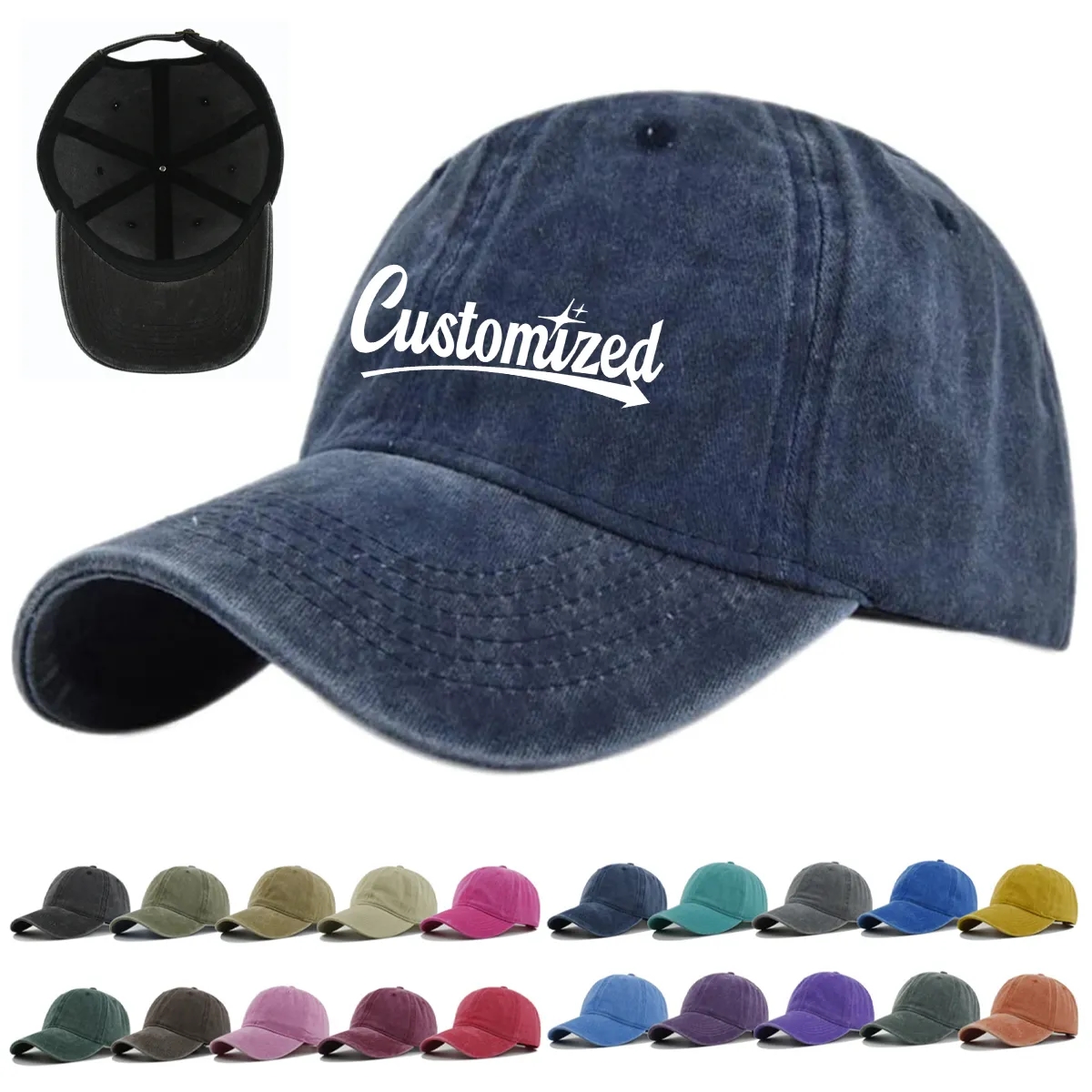 Washed Vintage Baseball Cap - Classic 6-Panel 8