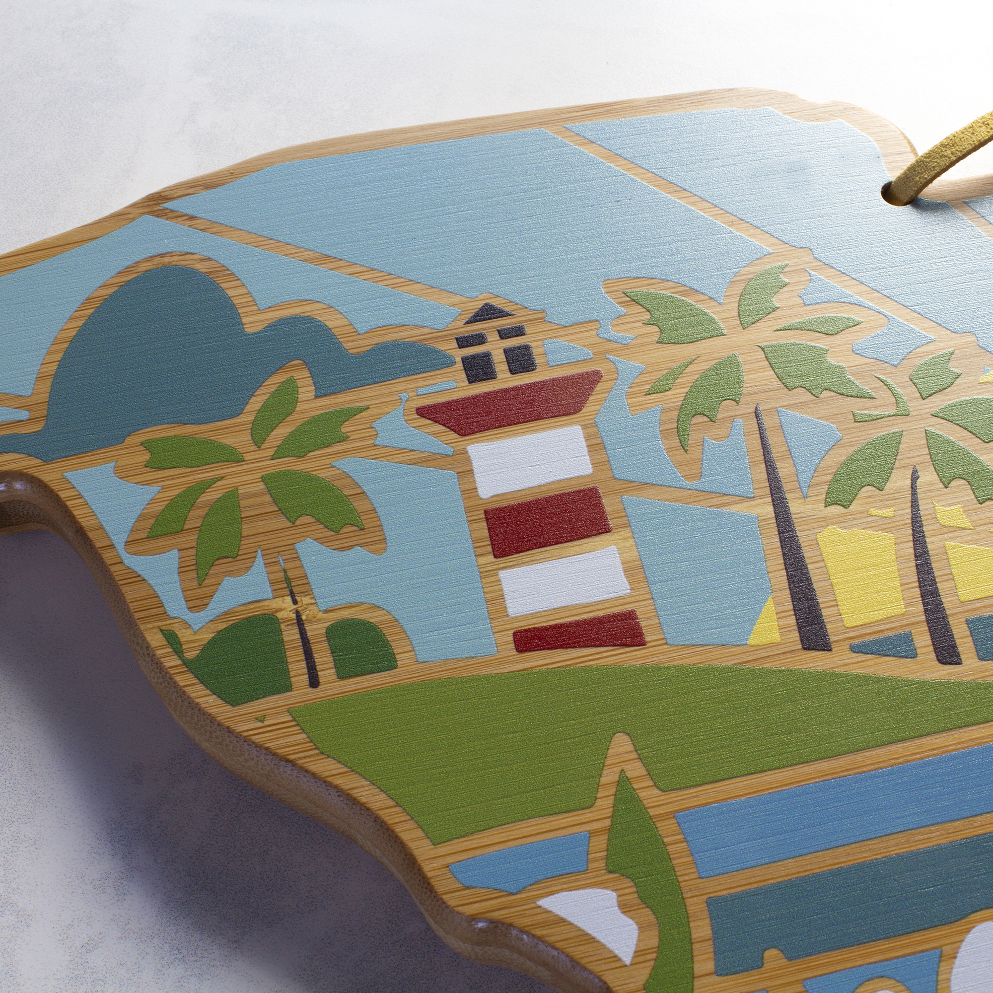 South Carolina State Shaped Serving and Cutting Board with Artwork by Summer Stokes 2