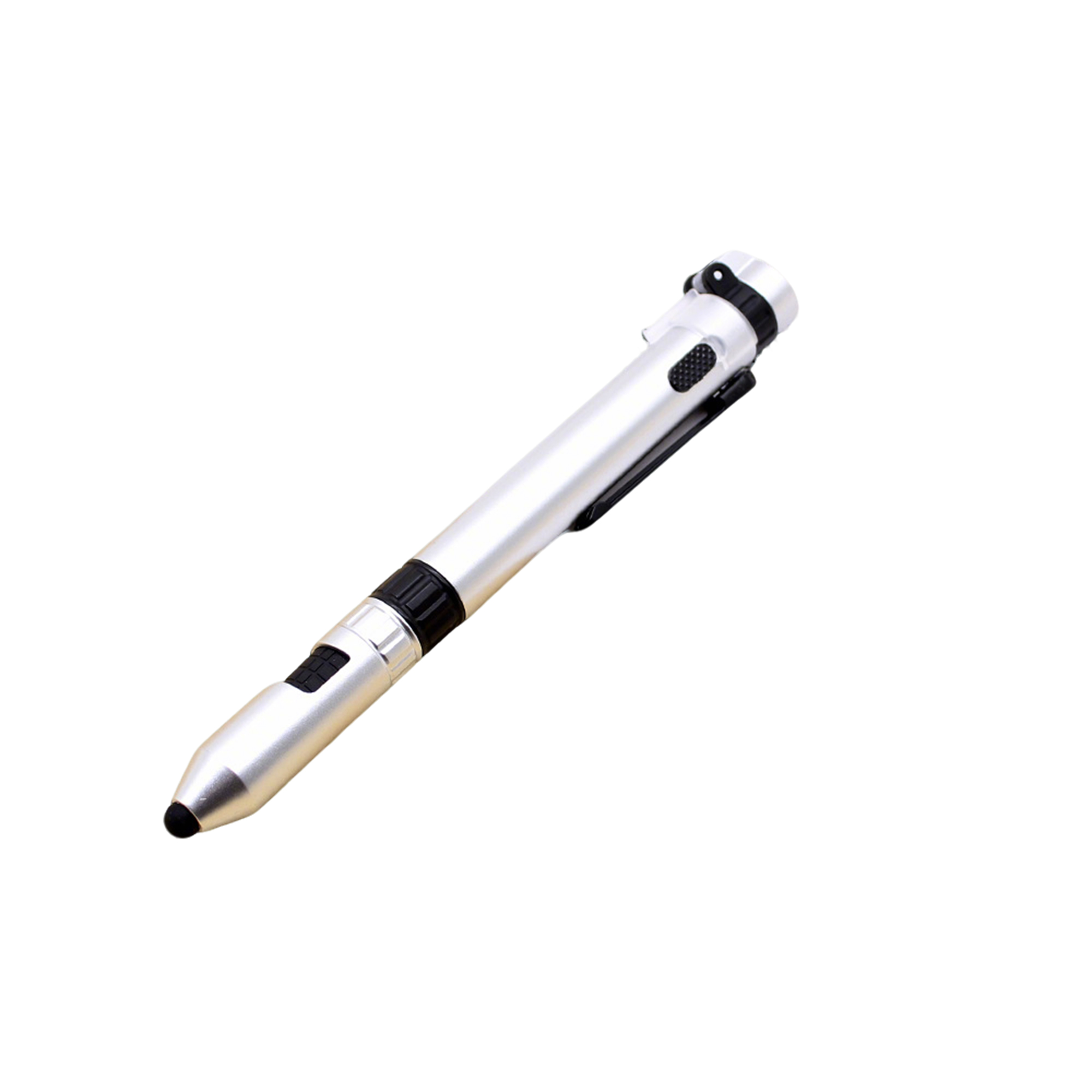Six Function Utility Pen 5.9" With Stylus Phone Stand LED Compass 7