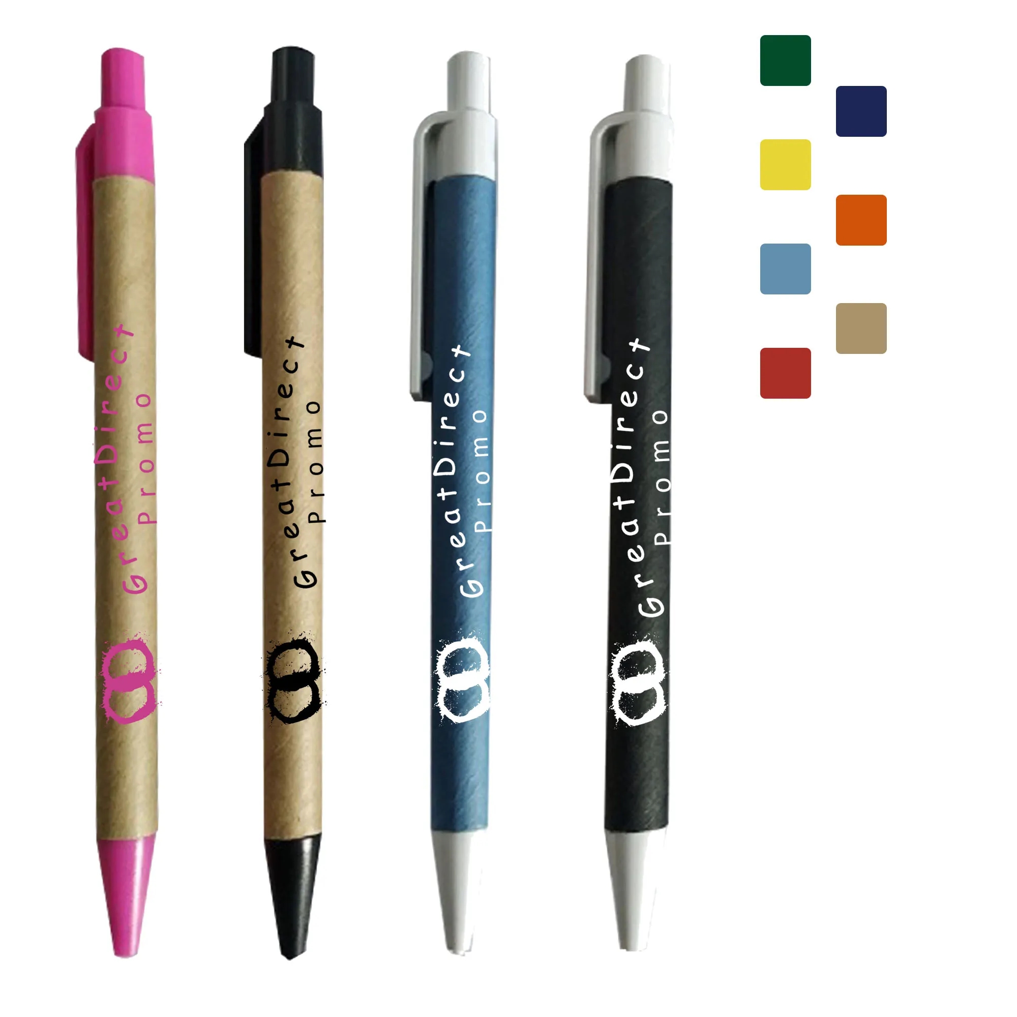 MOQ 500 Paper Ballpoint Pen 5.5" x 0.5"